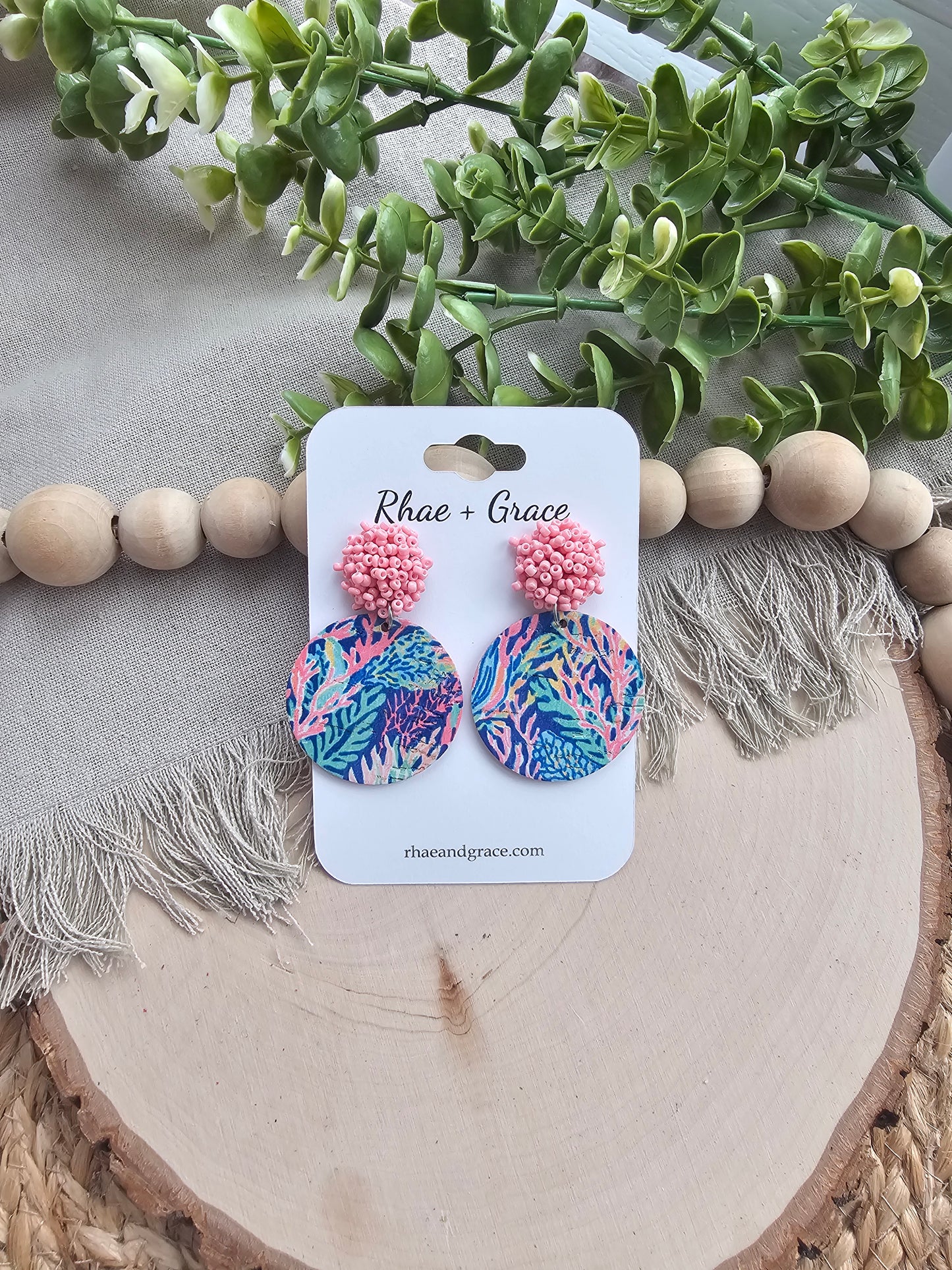 Coral Reef Circle Earrings