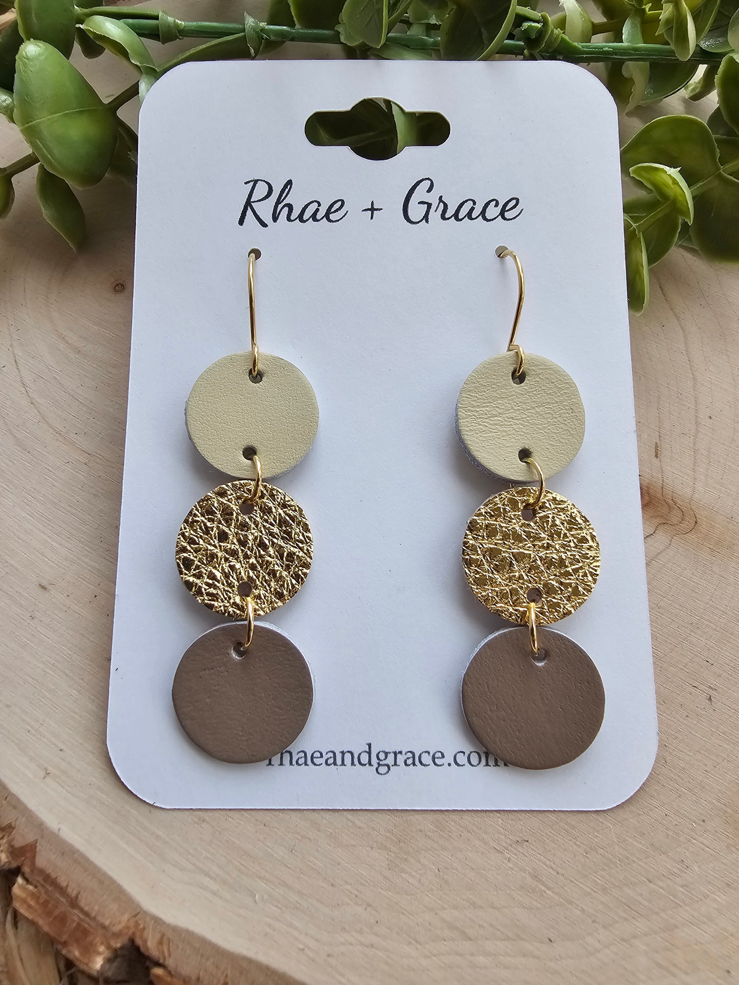 Stacked Circle Gold Neutral Earrings