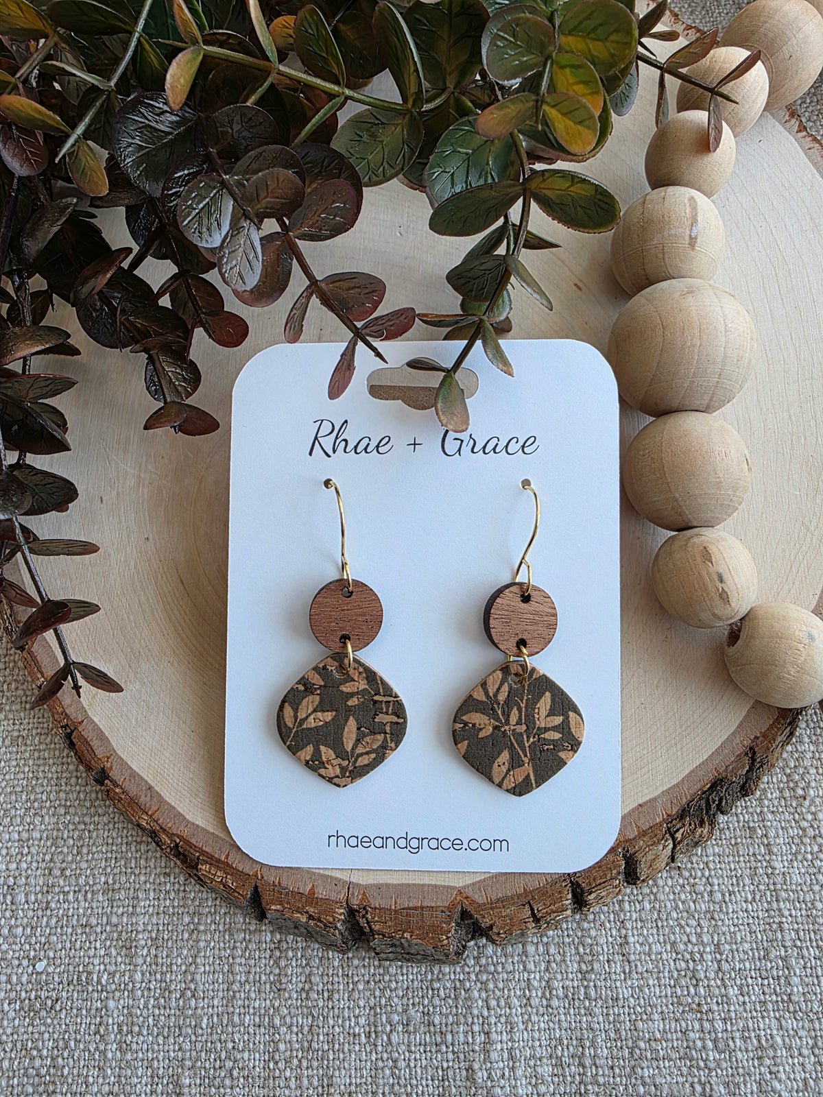 Moss Green Willow Rounded Petal Earring