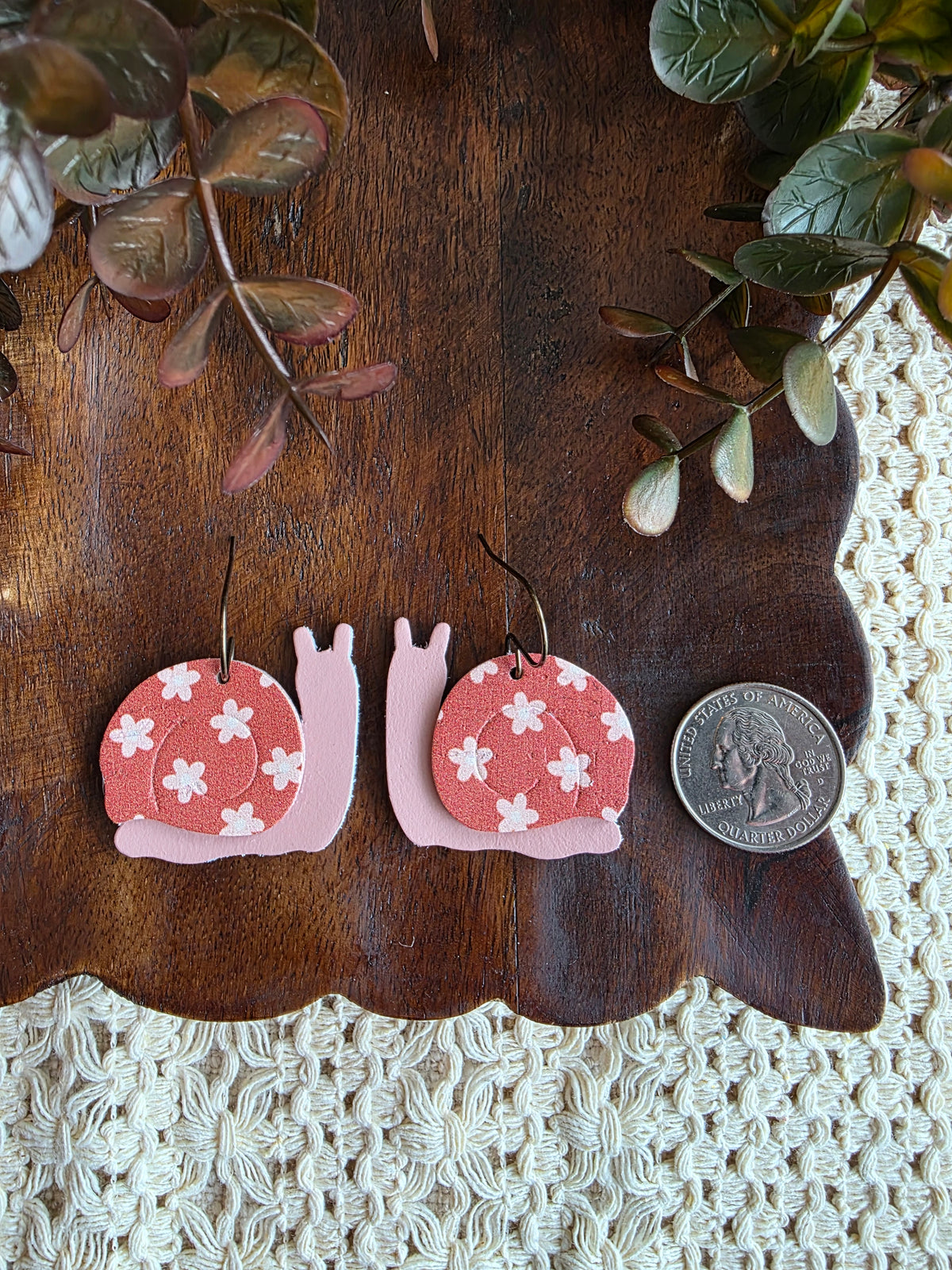 Garden Snails - Boho Floral Earrings
