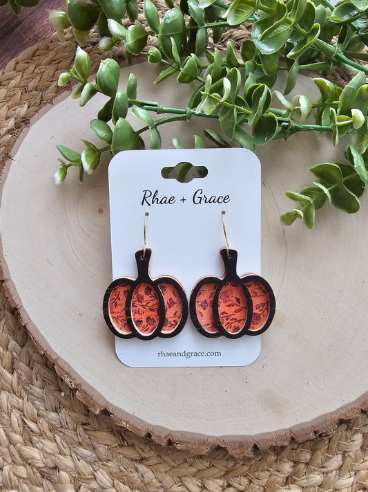 Wildfire Floral Pumpkin Earrings