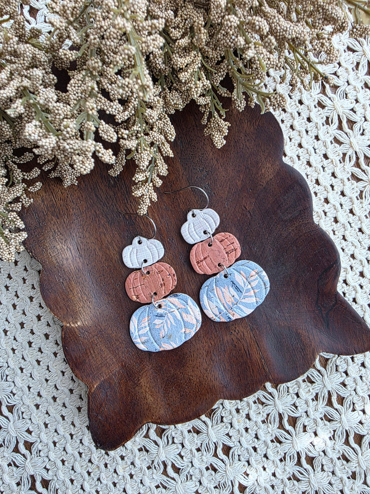 Pumpkin Stack Earrings - Autumn Willow