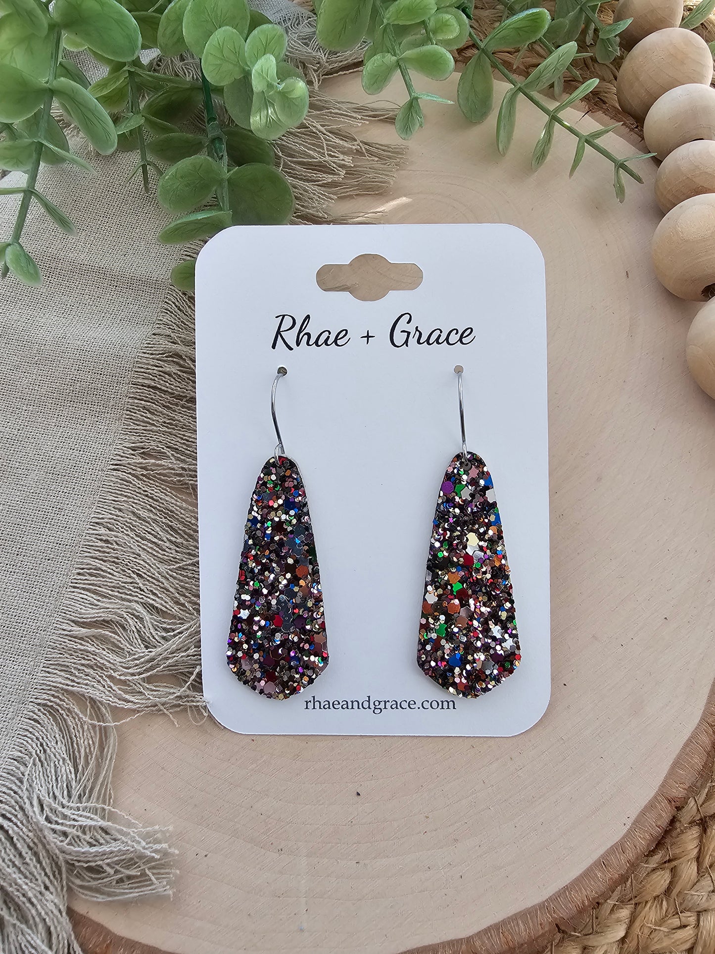 Jewel Glitter Skinny Drop Earrings