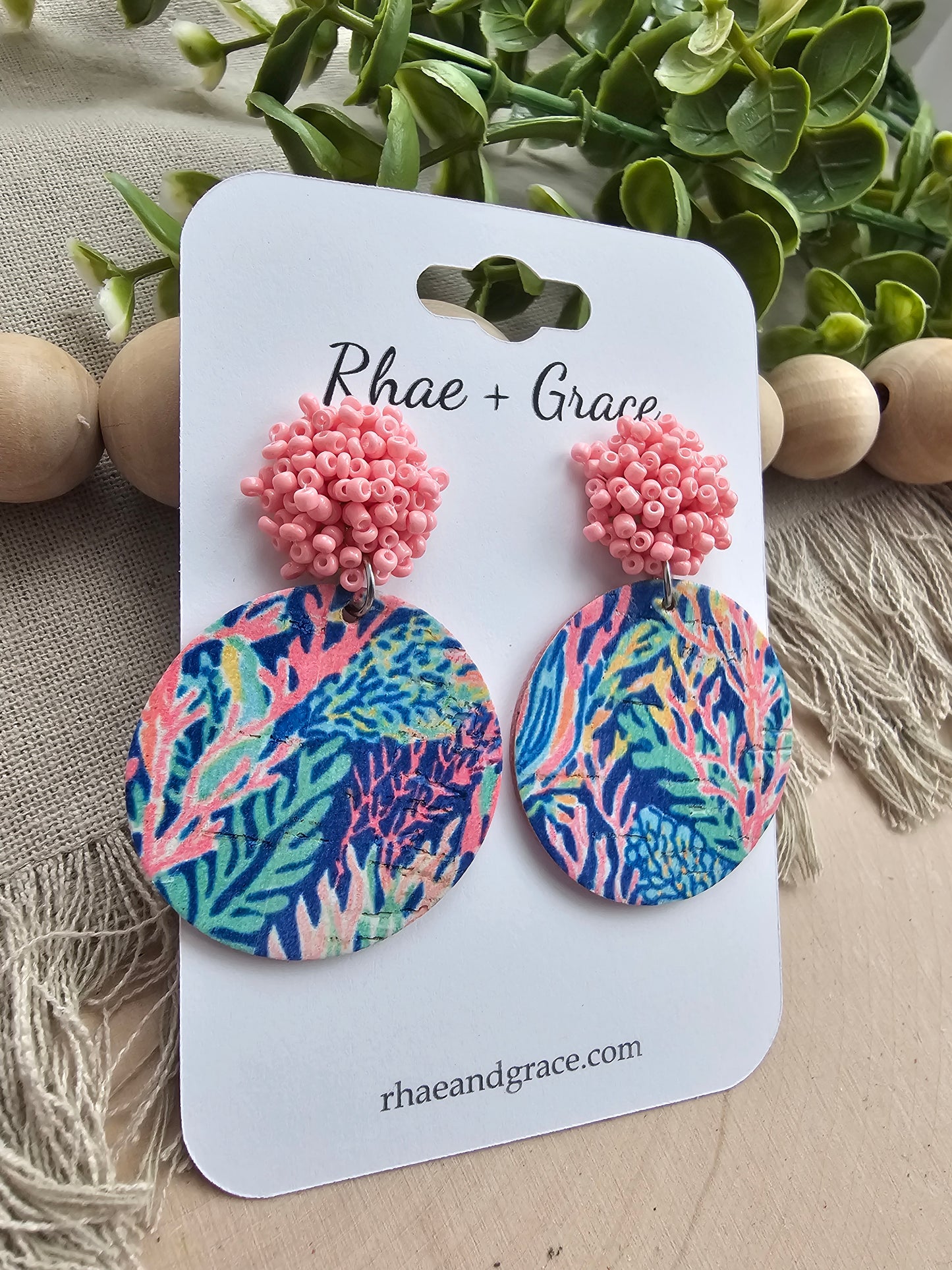 Coral Reef Circle Earrings