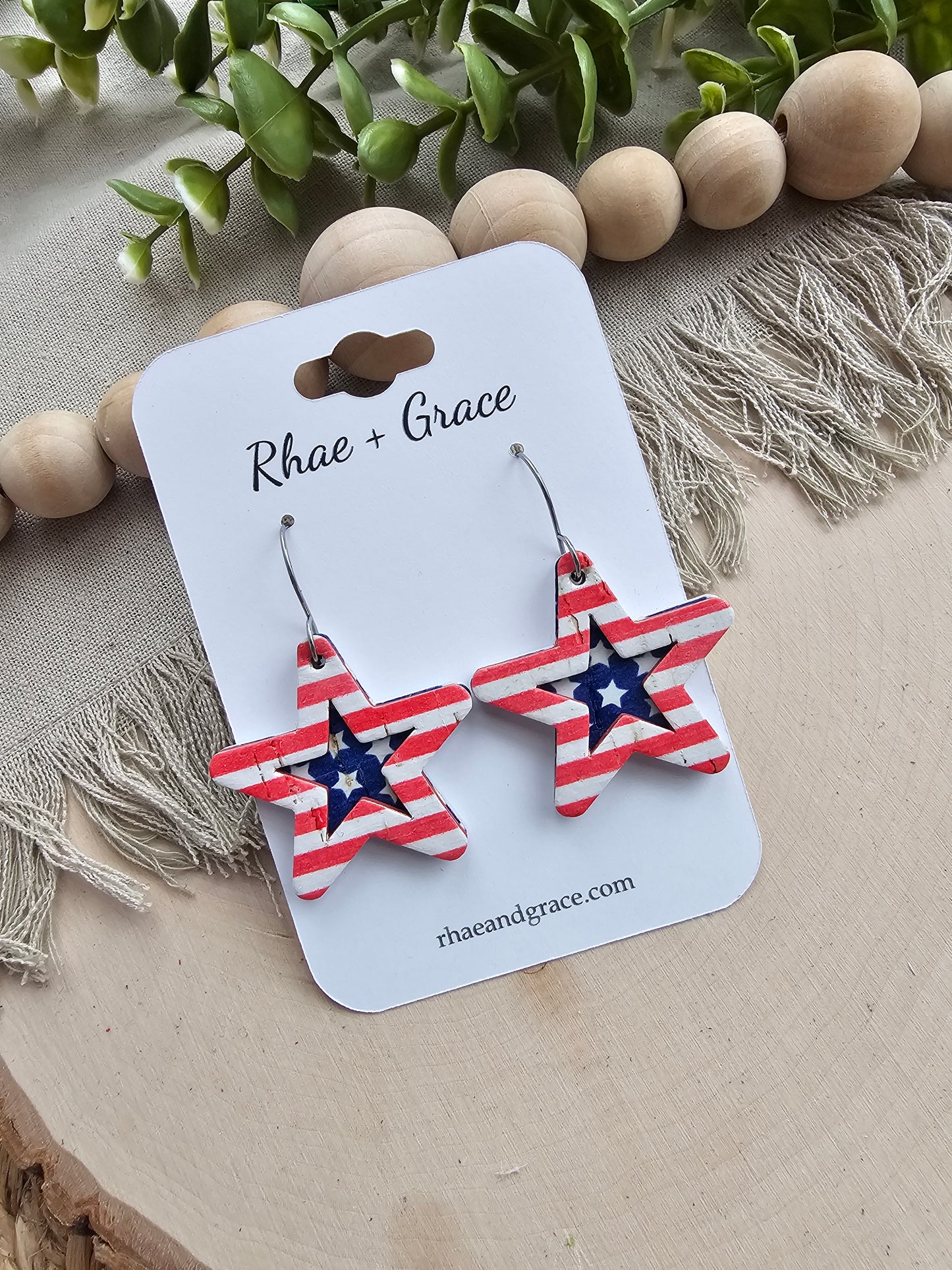 The Red, White & Blue Layered Star Earrings