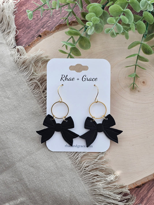 Black Bow Earrings