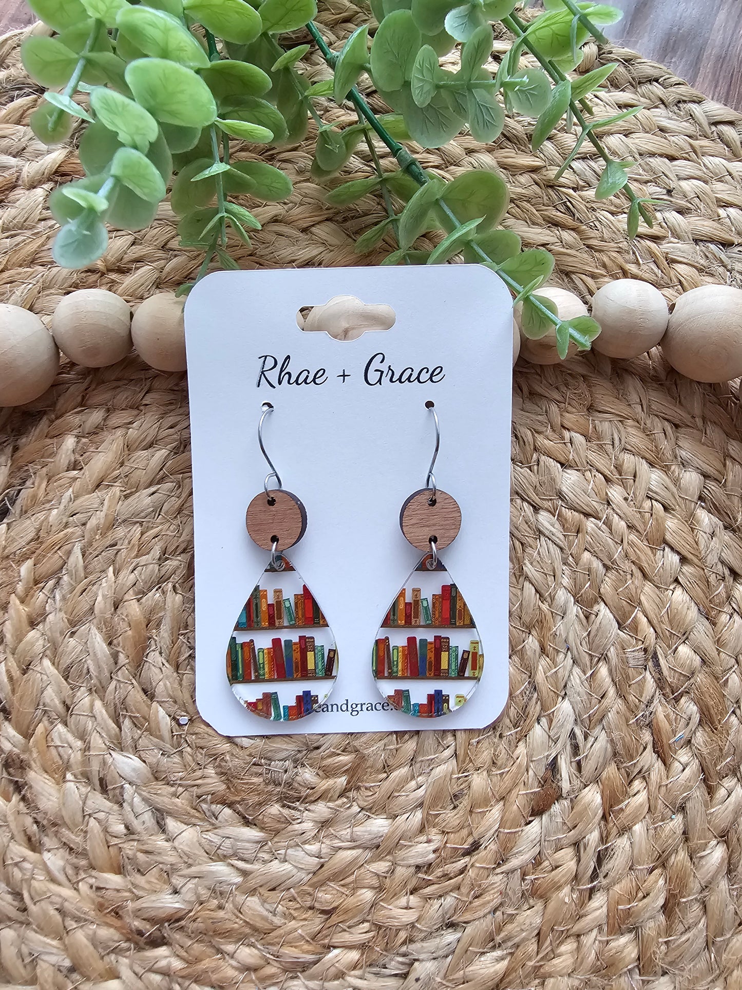 Book Lover Acrylic Teardrop Earrings