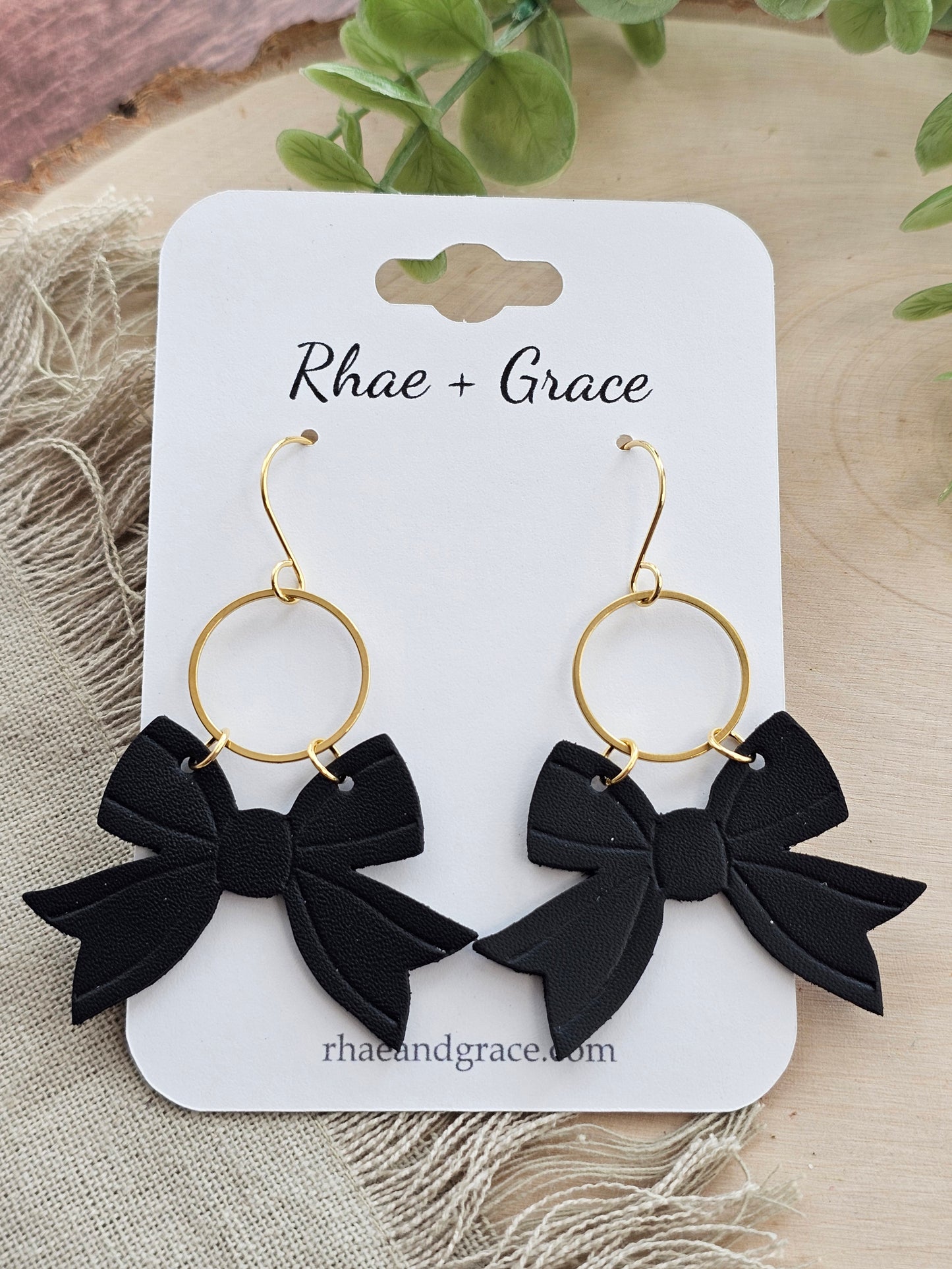 Black Bow Earrings