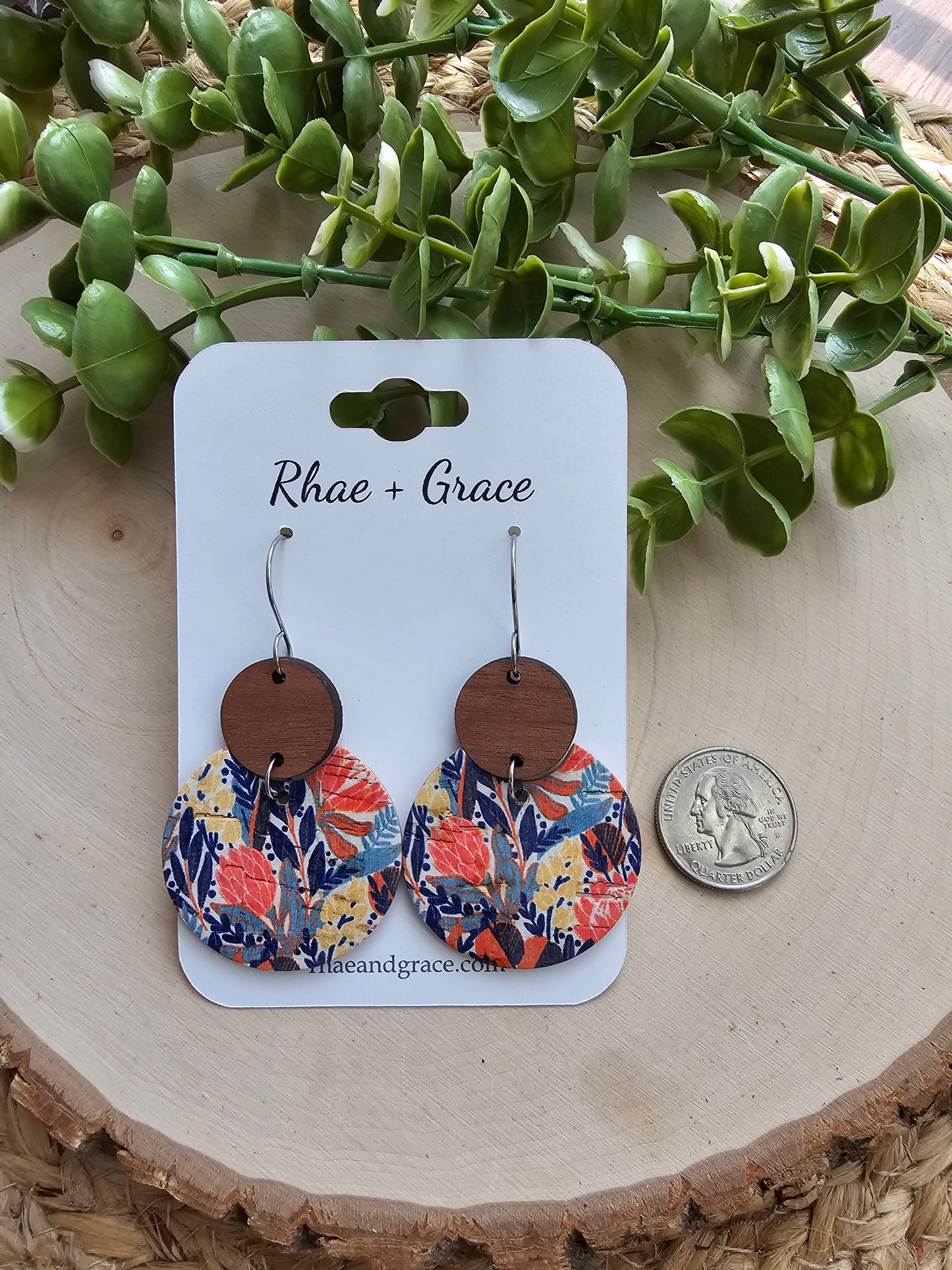 Autumn Meadow Floral Circle Earrings