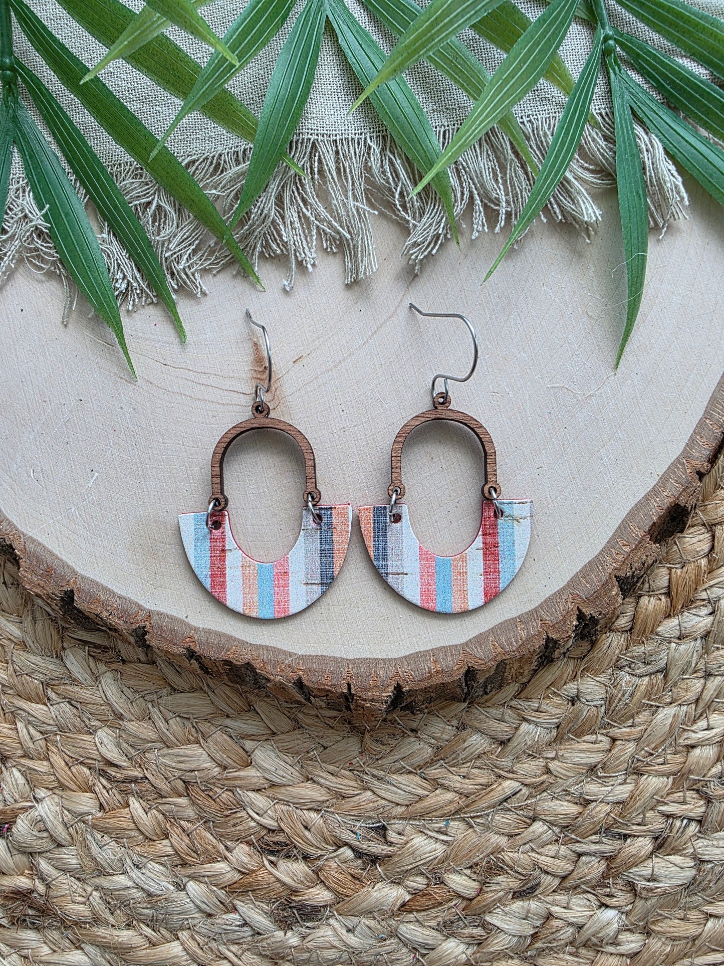 Sunset Stripes Inverted Arch Earrings