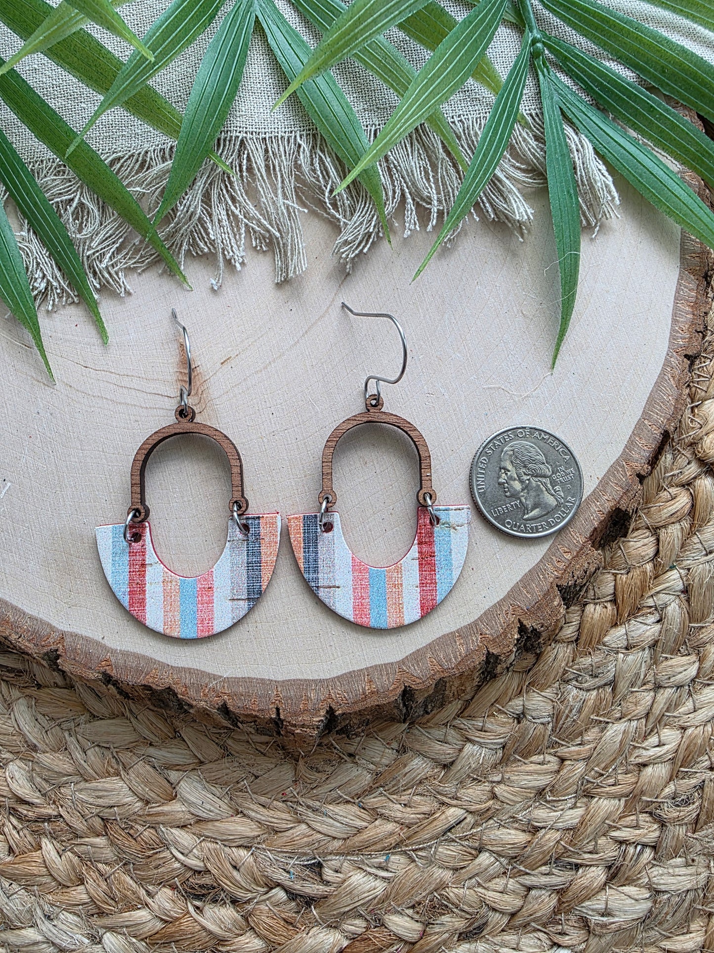Sunset Stripes Inverted Arch Earrings