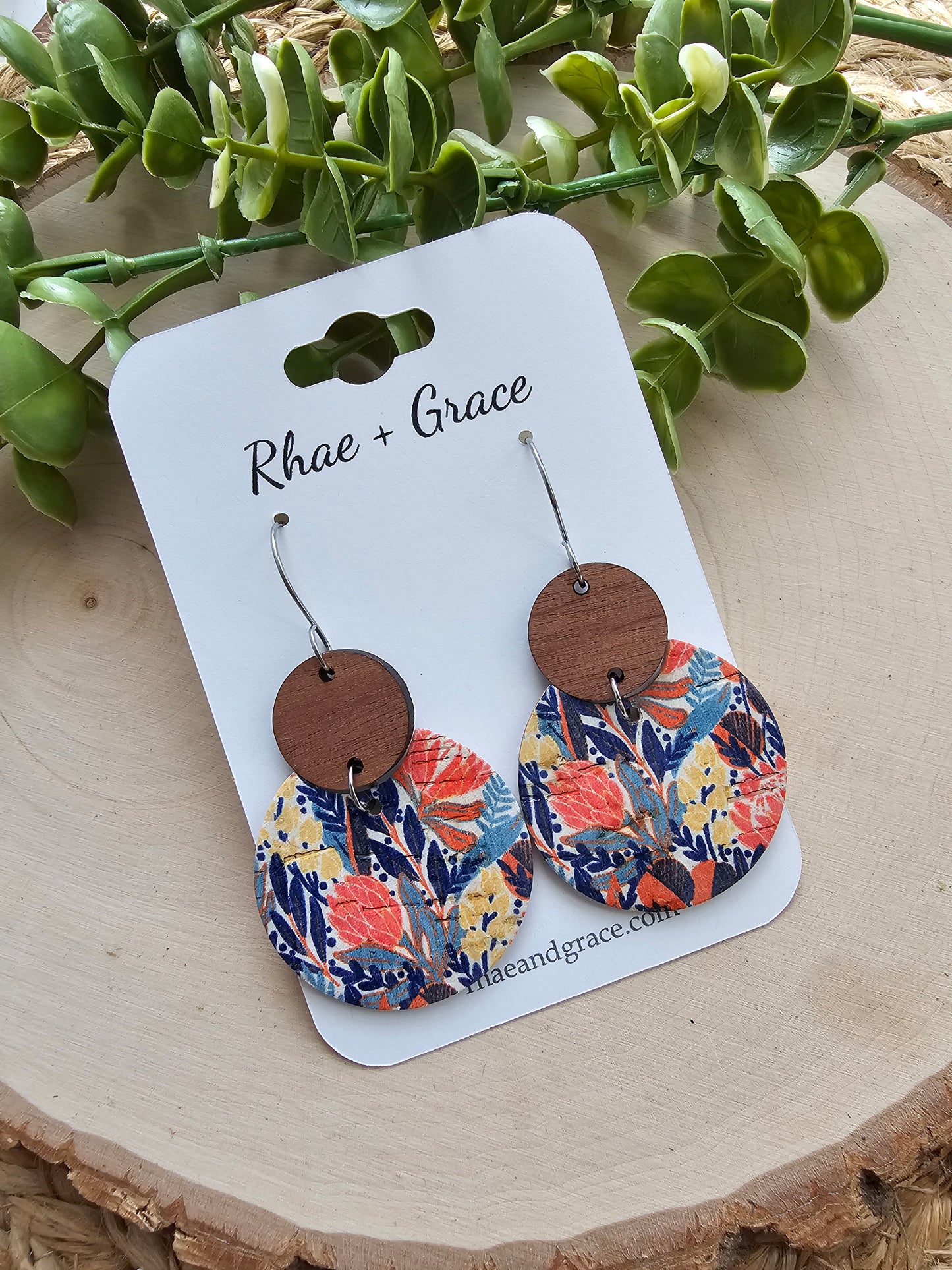 Autumn Meadow Floral Circle Earrings