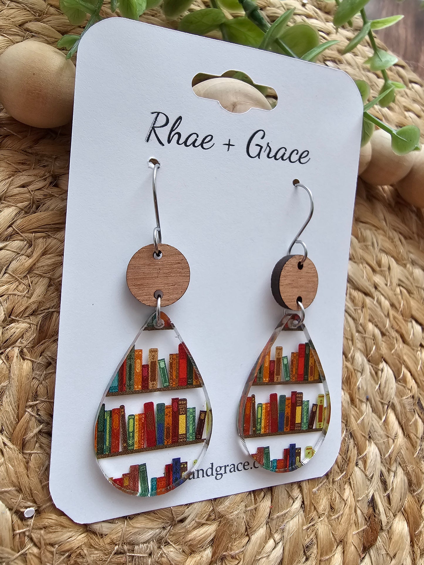 Book Lover Acrylic Teardrop Earrings