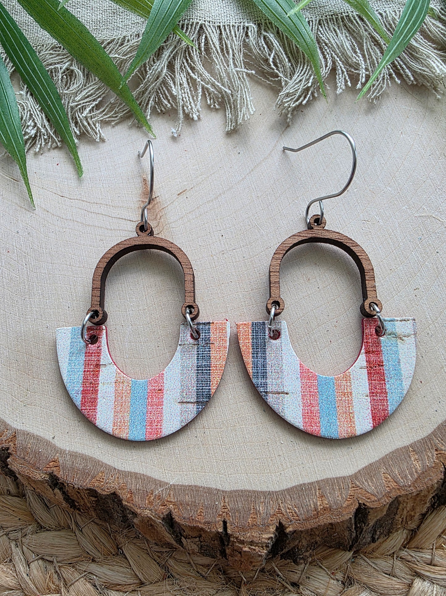 Sunset Stripes Inverted Arch Earrings
