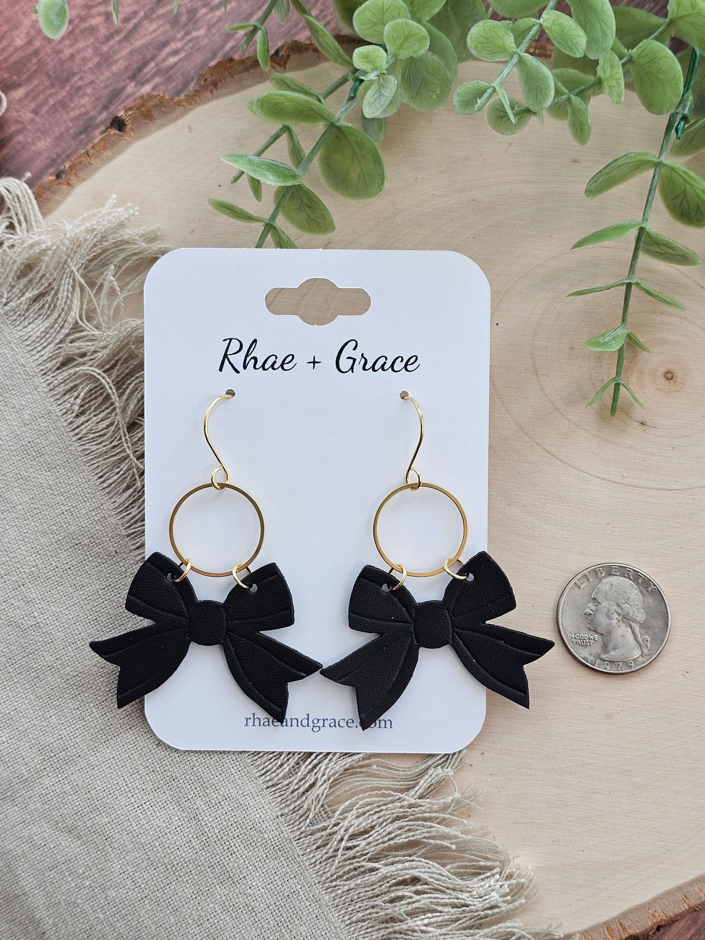 Black Bow Earrings