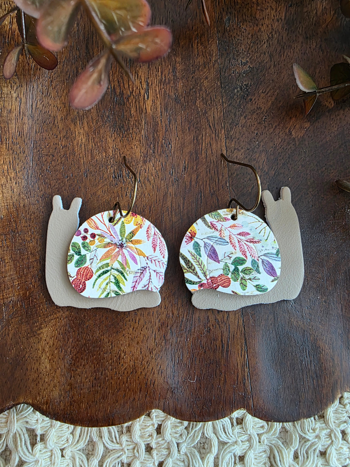 Garden Snails - Autumn Forest Earrings