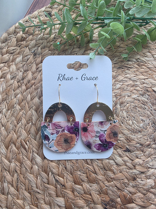 Plum Floral Bouquet Earrings