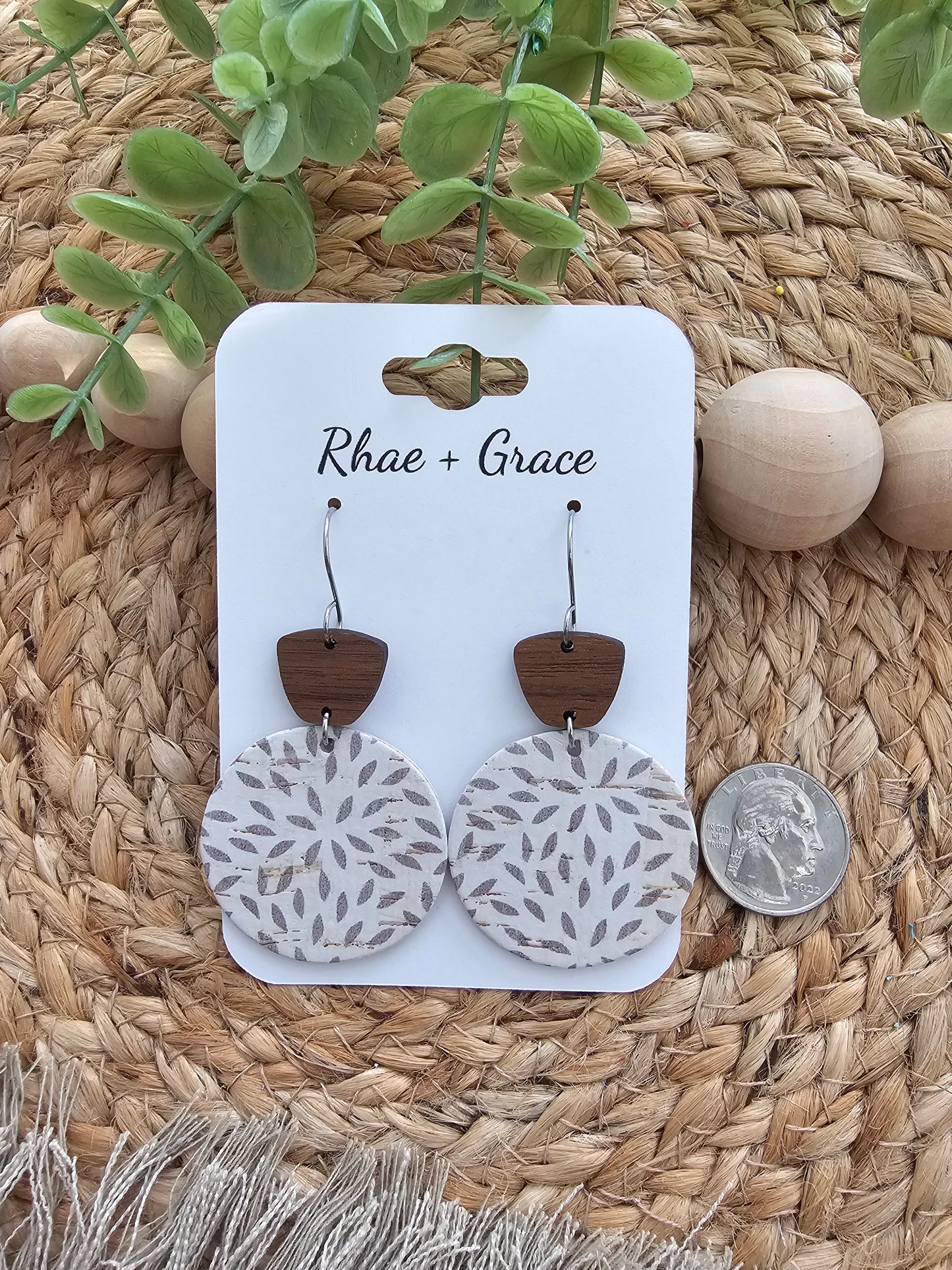 Ivory Almond Mum Earrings