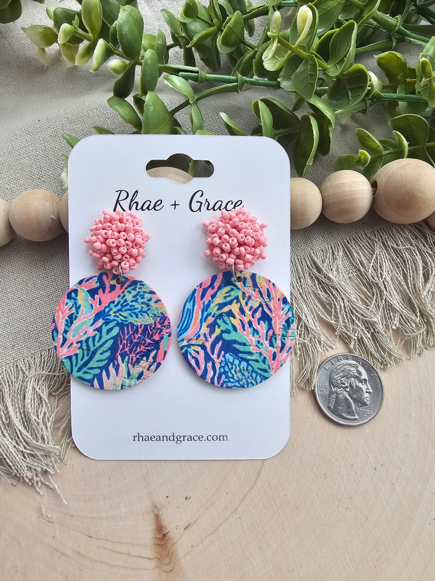 Coral Reef Circle Earrings