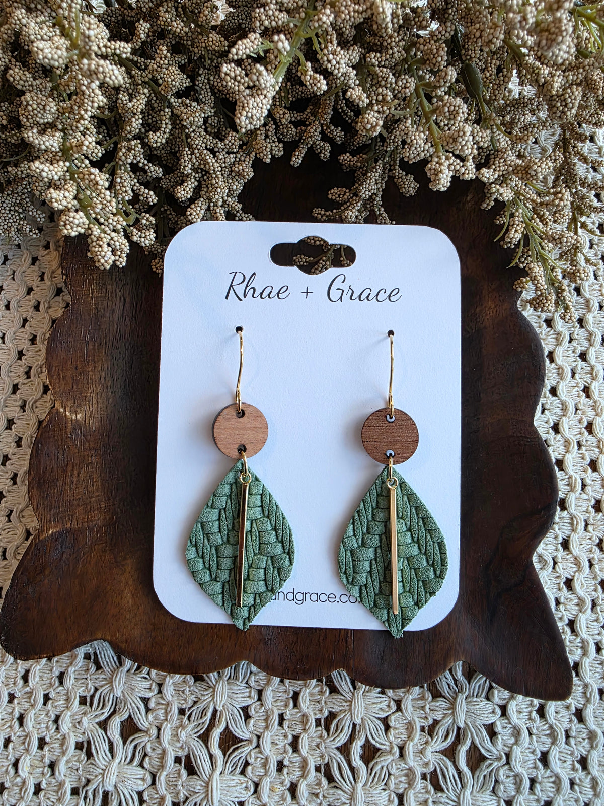 Fern Green Pointed Petal Earrings