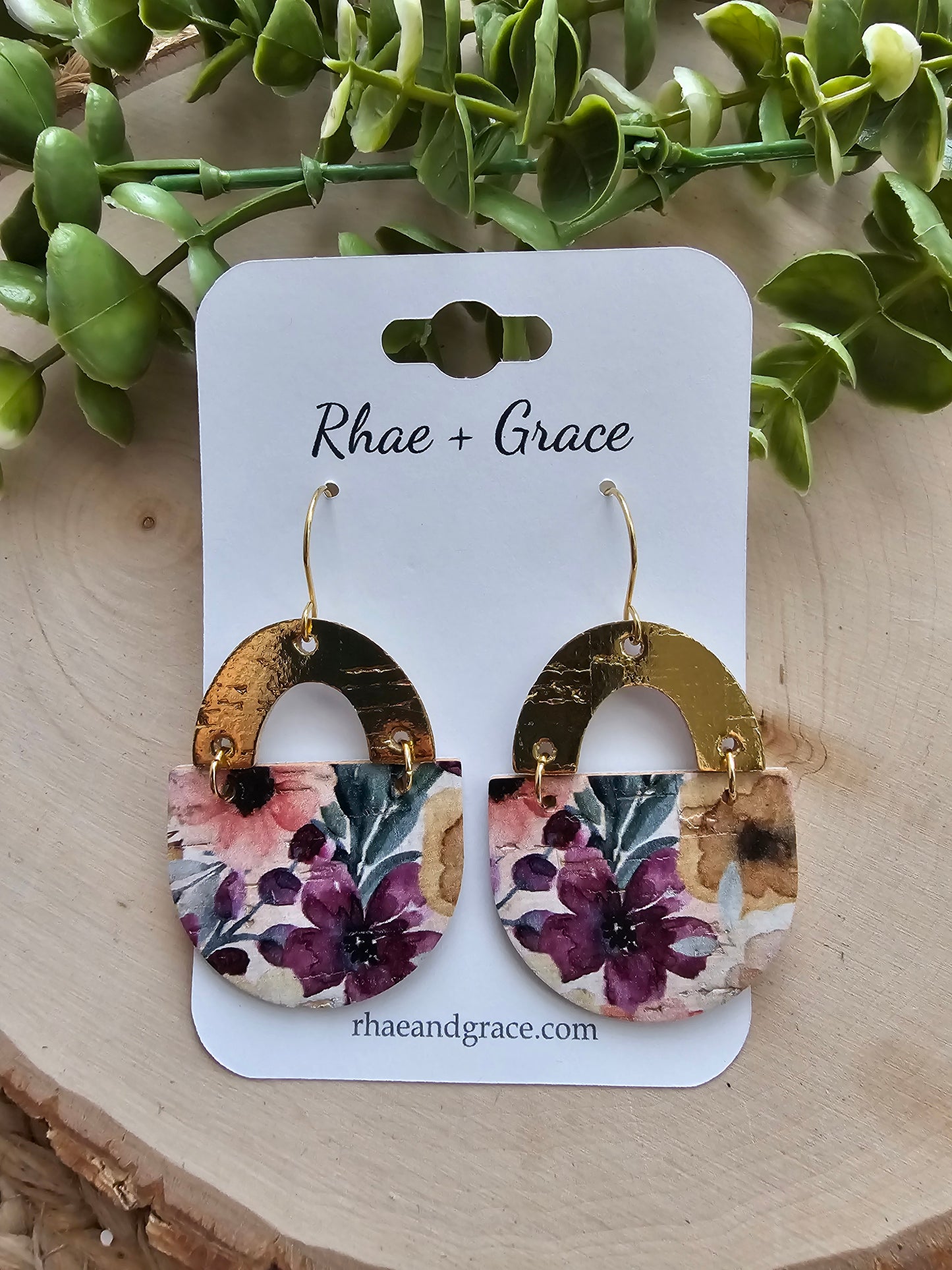 Plum Floral Bouquet Earrings