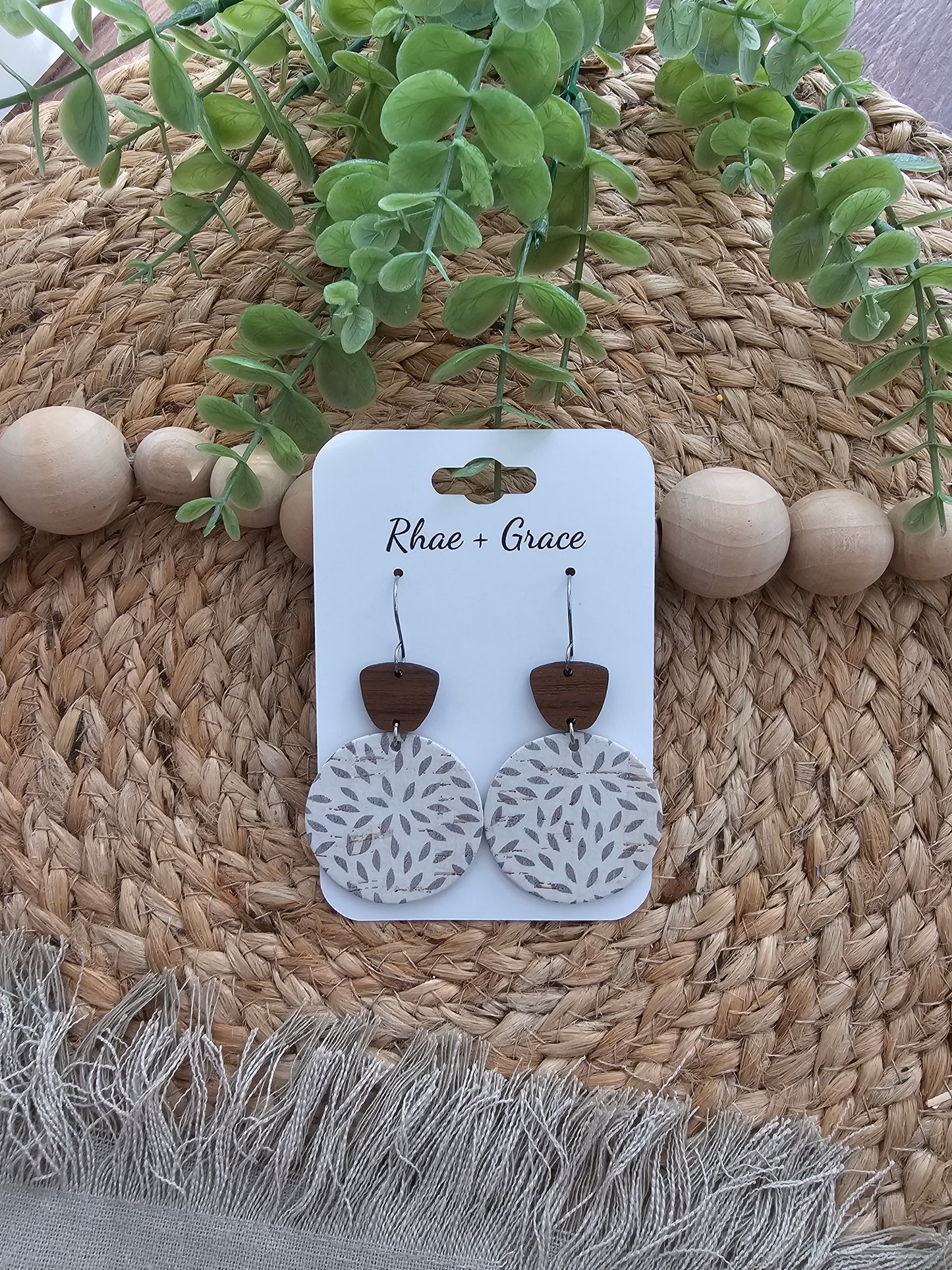 Ivory Almond Mum Earrings