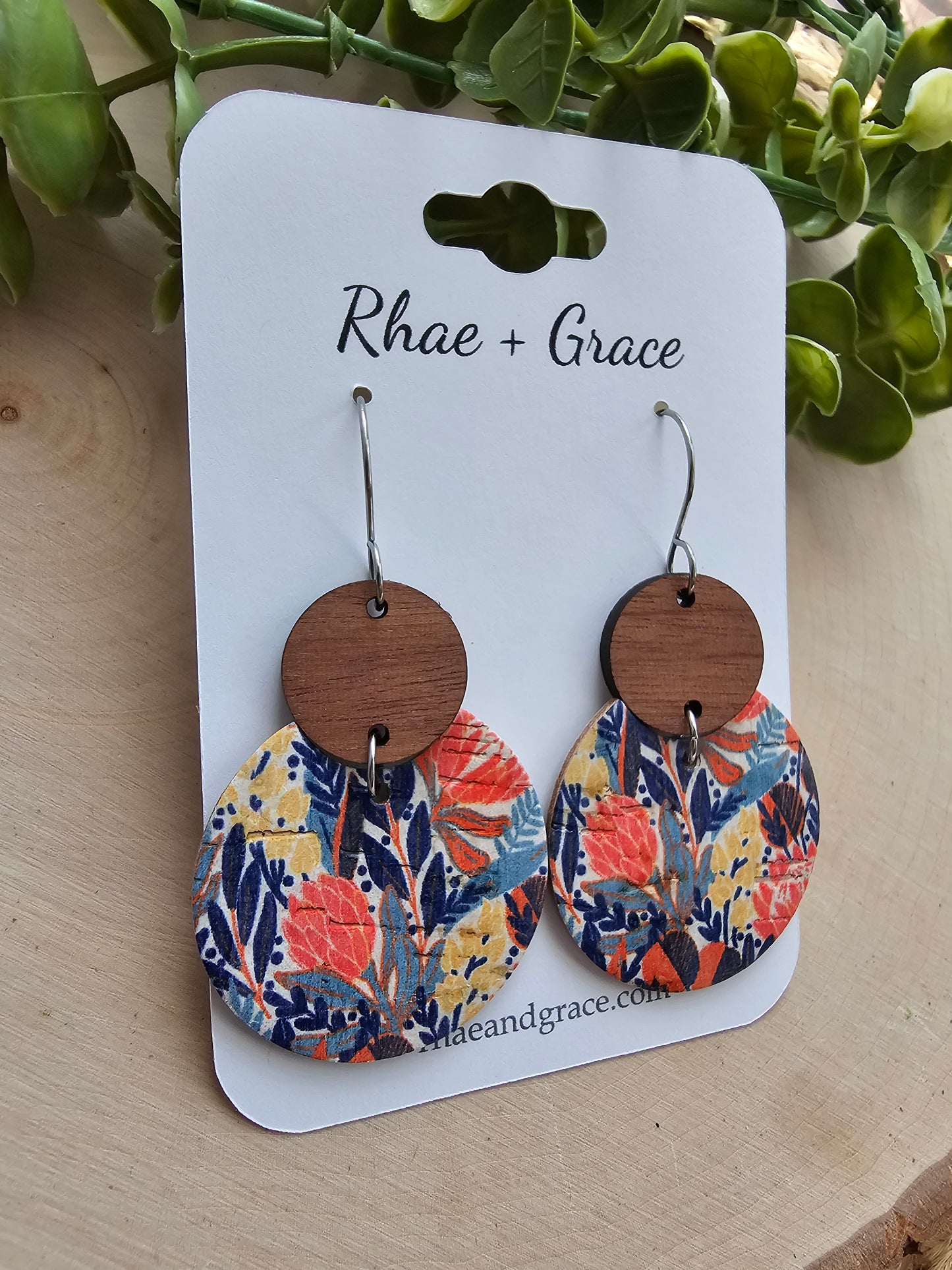 Autumn Meadow Floral Circle Earrings