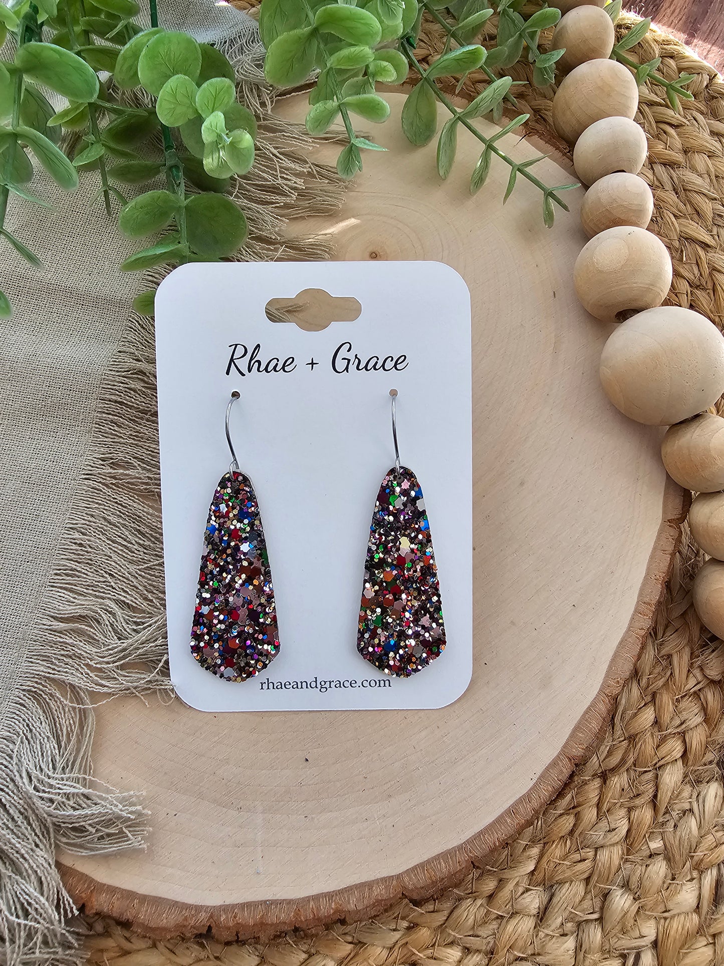 Jewel Glitter Skinny Drop Earrings