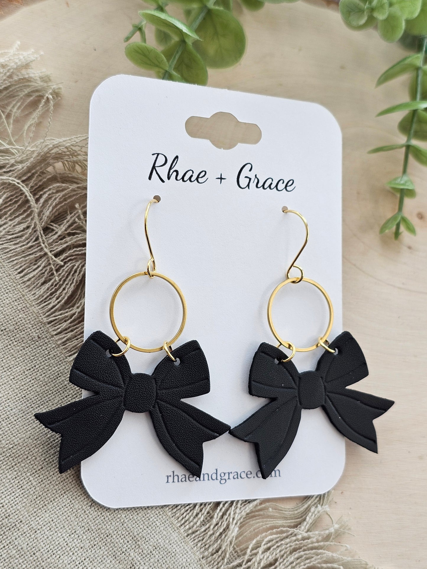 Black Bow Earrings