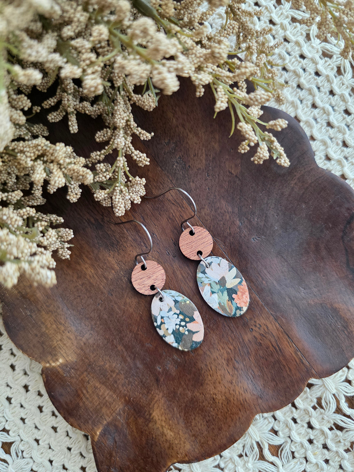 Rosemary Wildflower Oval Earrings