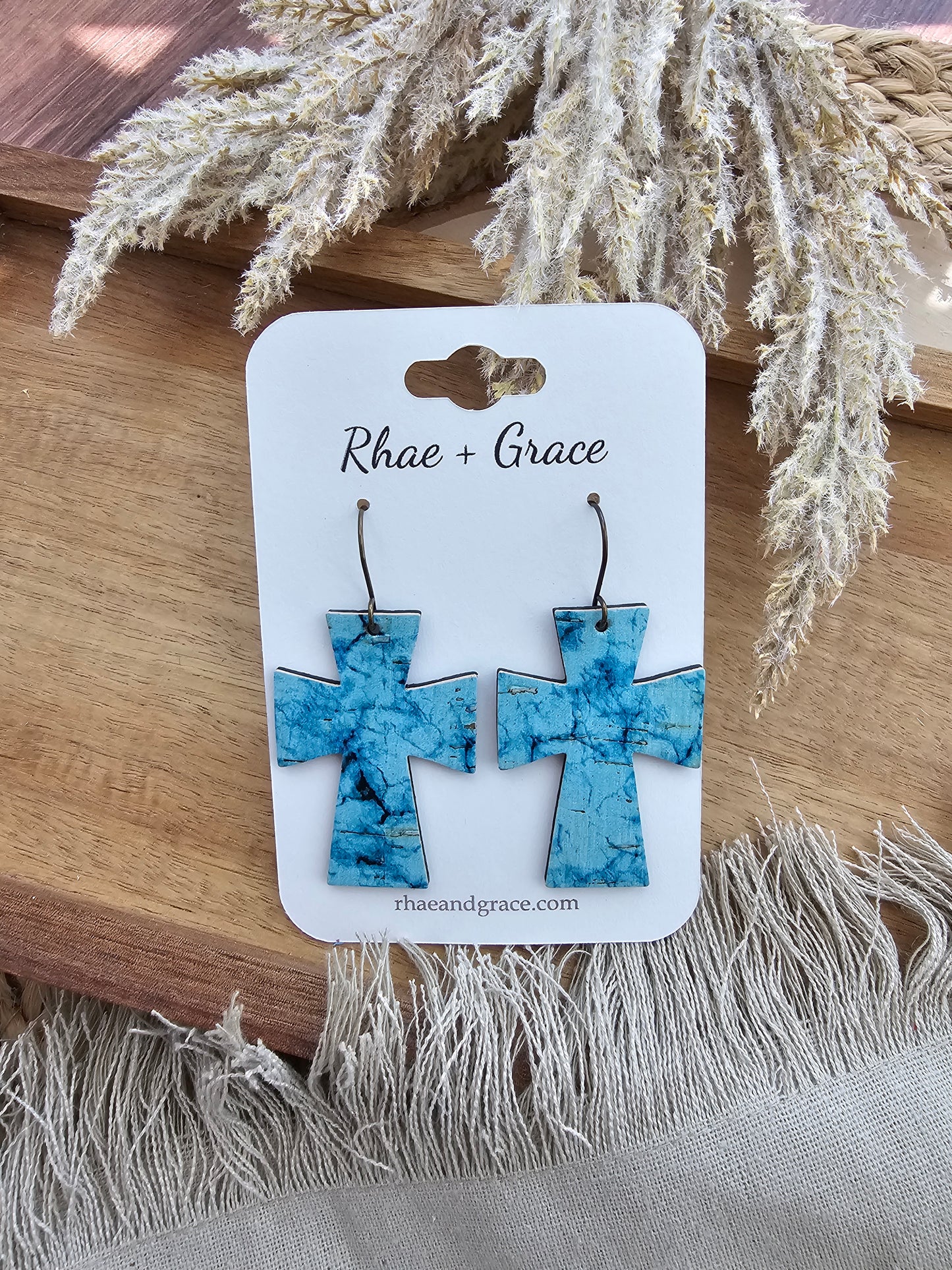 Turquoise Cross Earrings