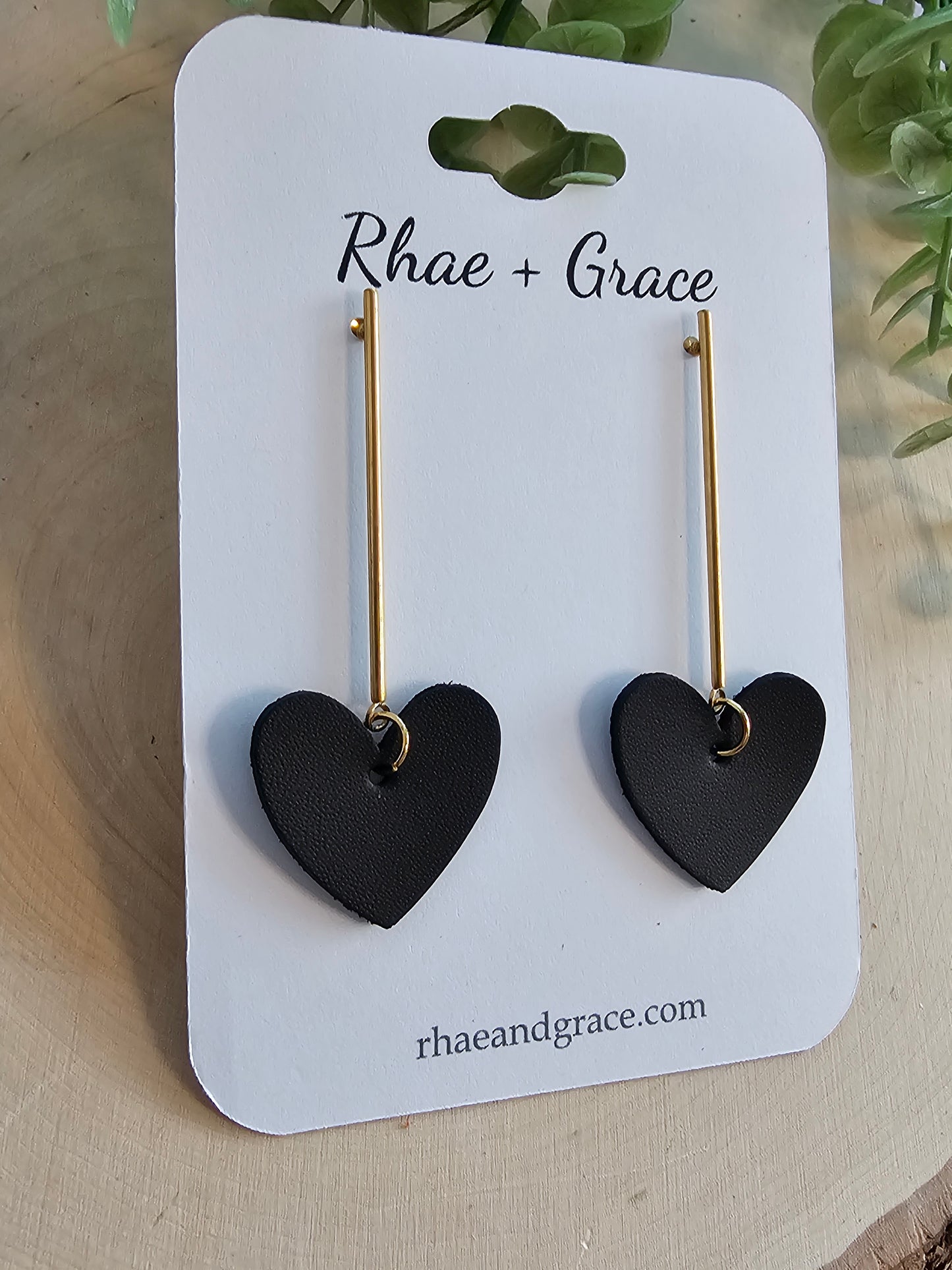 Black Heart Drop Post Earrings