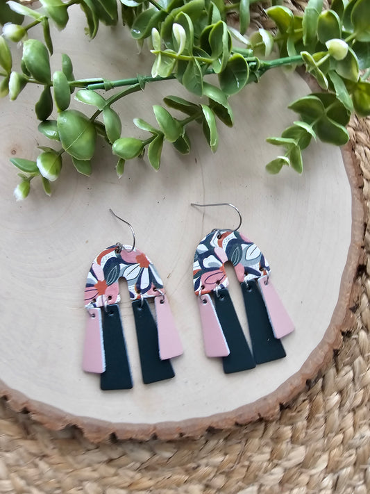 Retro Floral Boho Chandelier Earrings