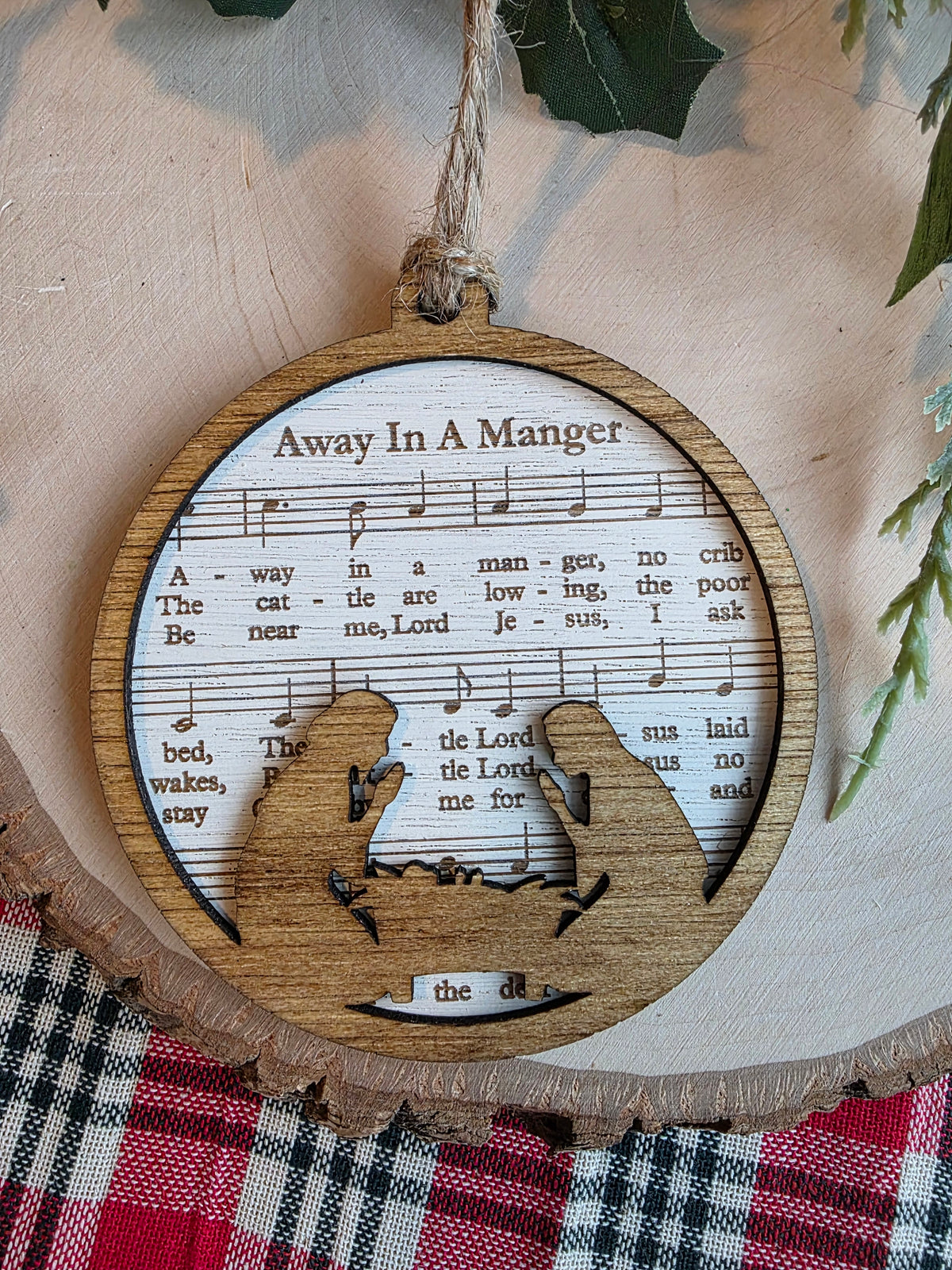 Christmas Hymn Ornament - Away in a Manger
