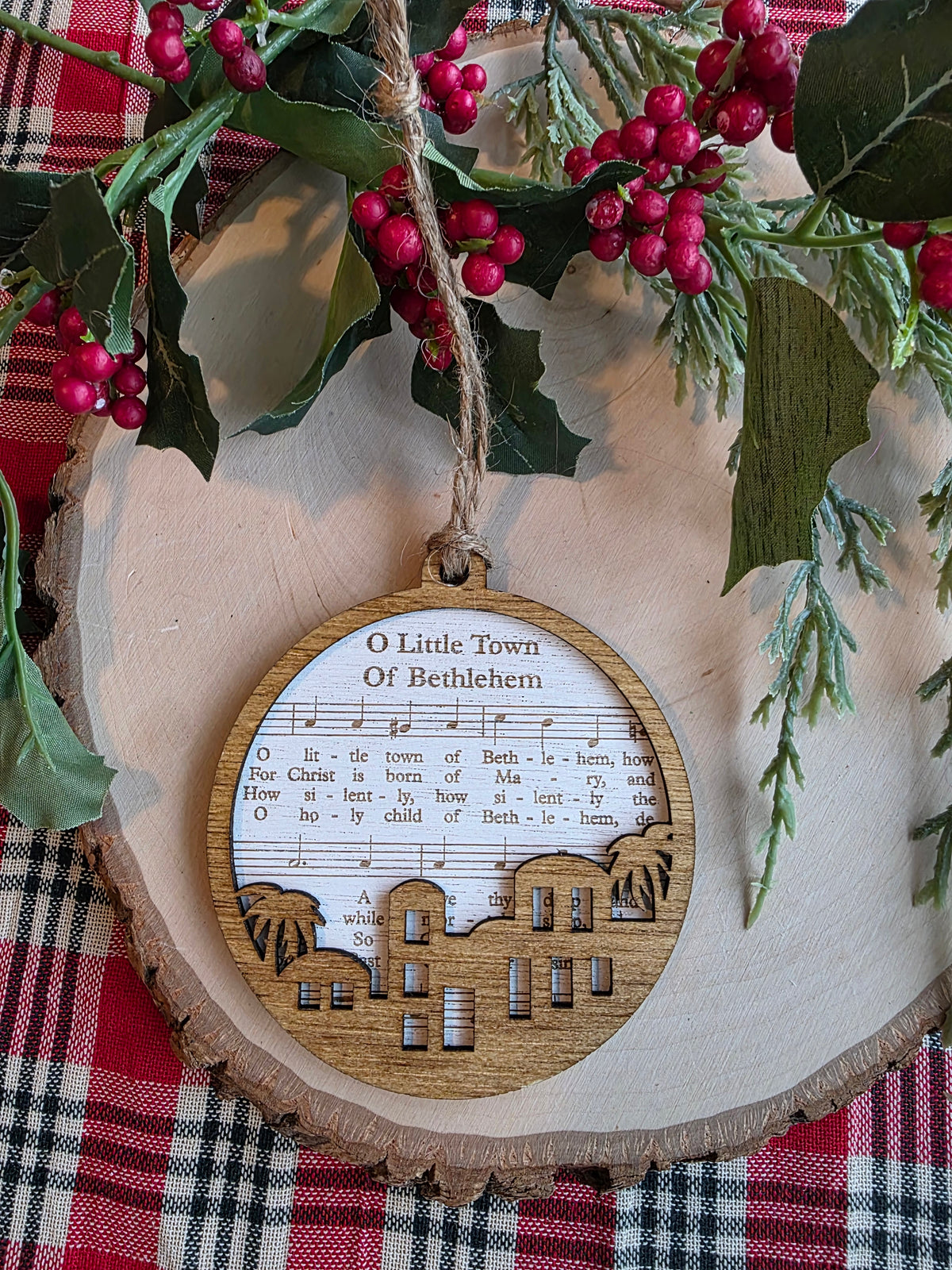 Christmas Hymn Ornament - O Little Town of Bethlehem