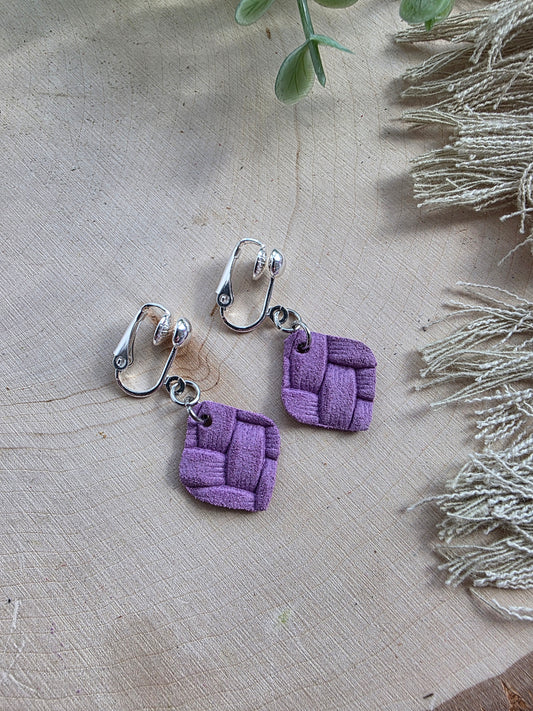 Light Purple Clip On Earrings