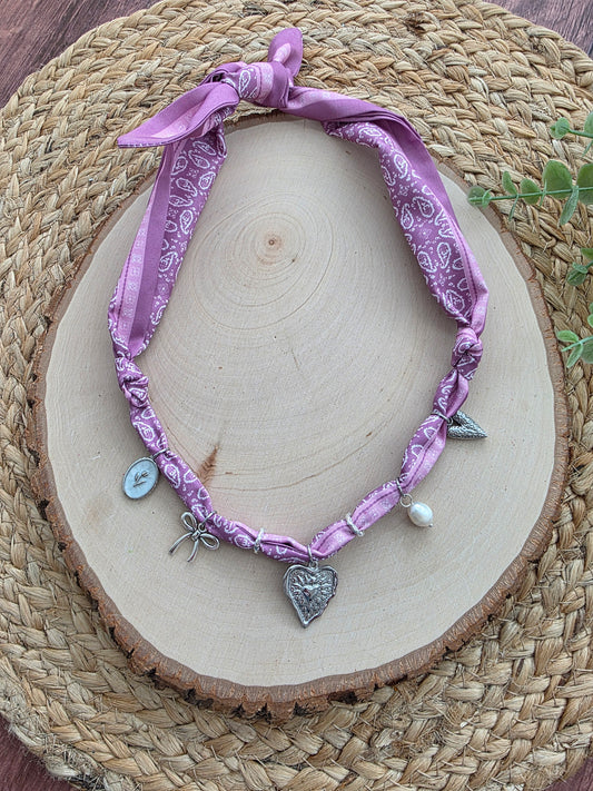 True Of Heart Scarf Charm Necklace