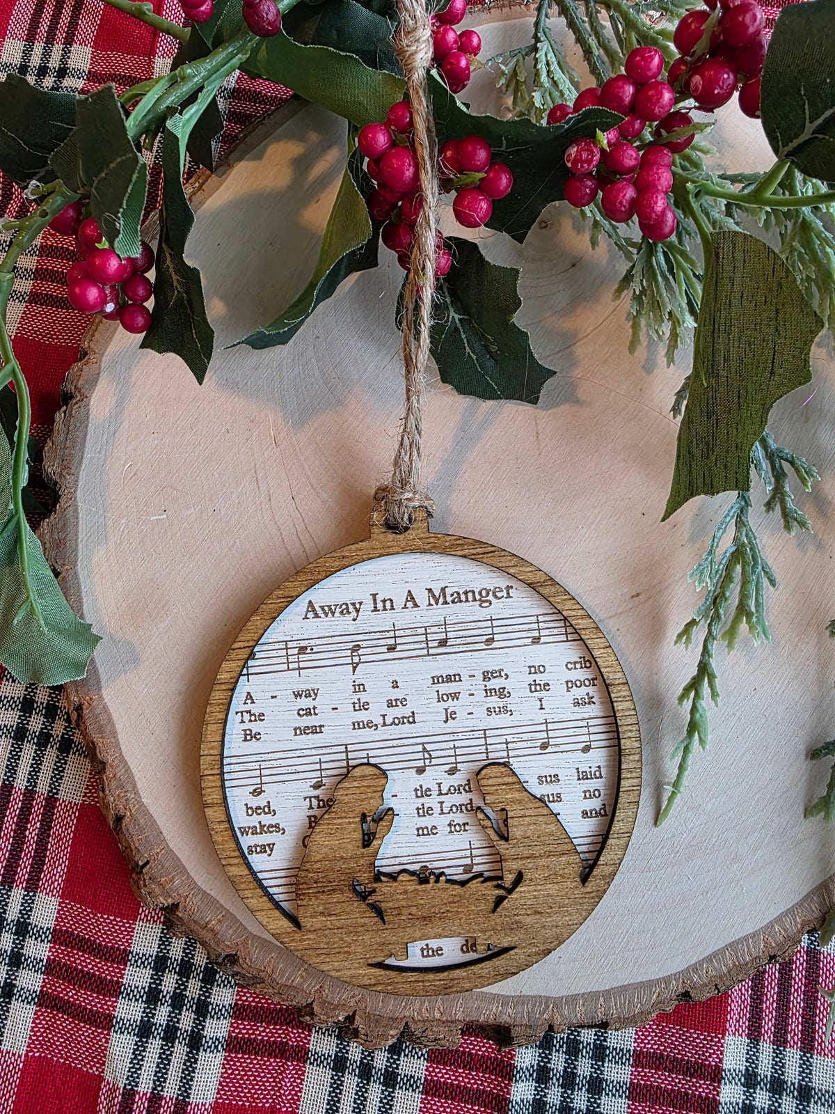 Christmas Hymn Ornament - Away in a Manger