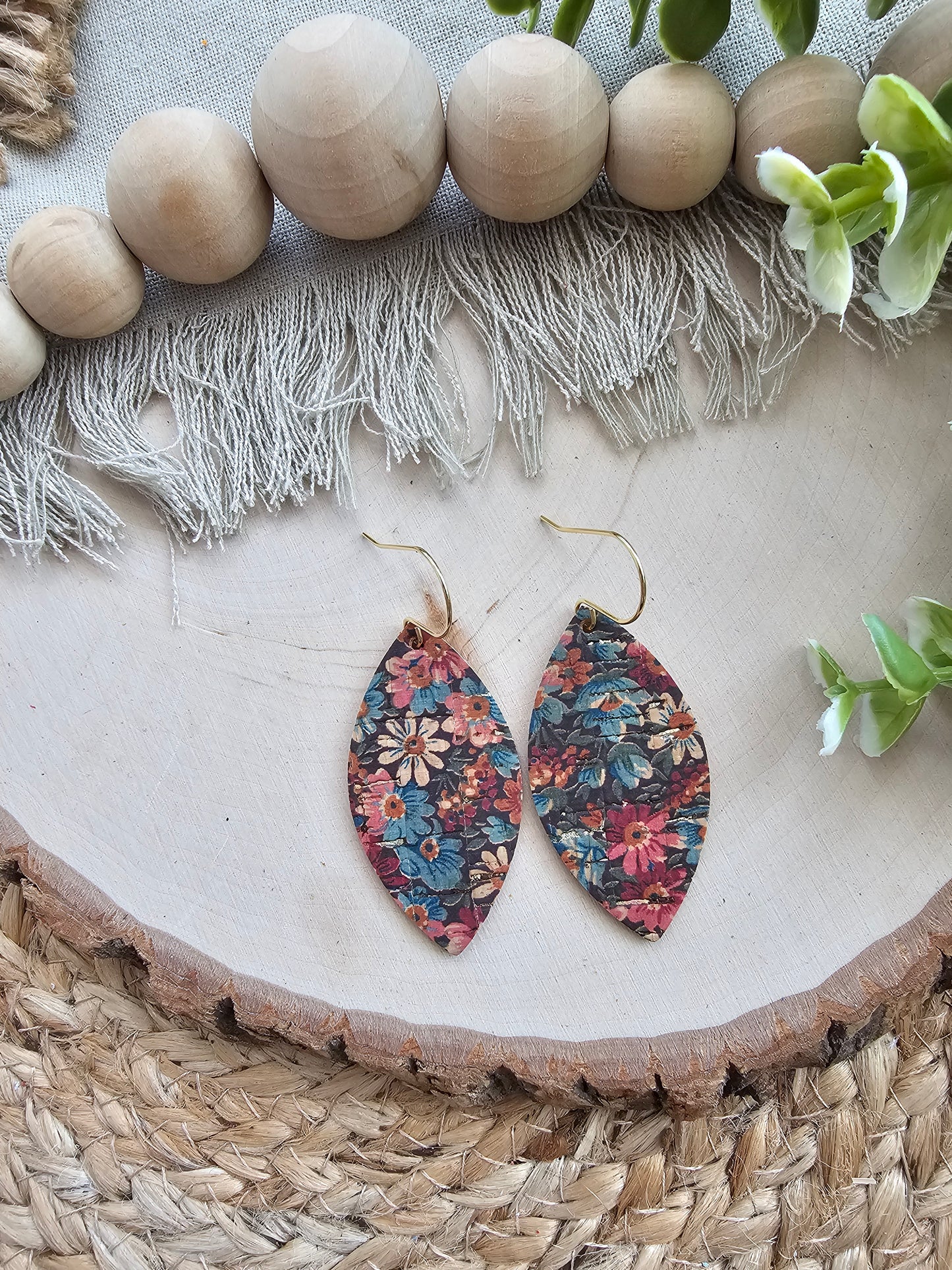 Vintage Fall Floral Leaf Earrings