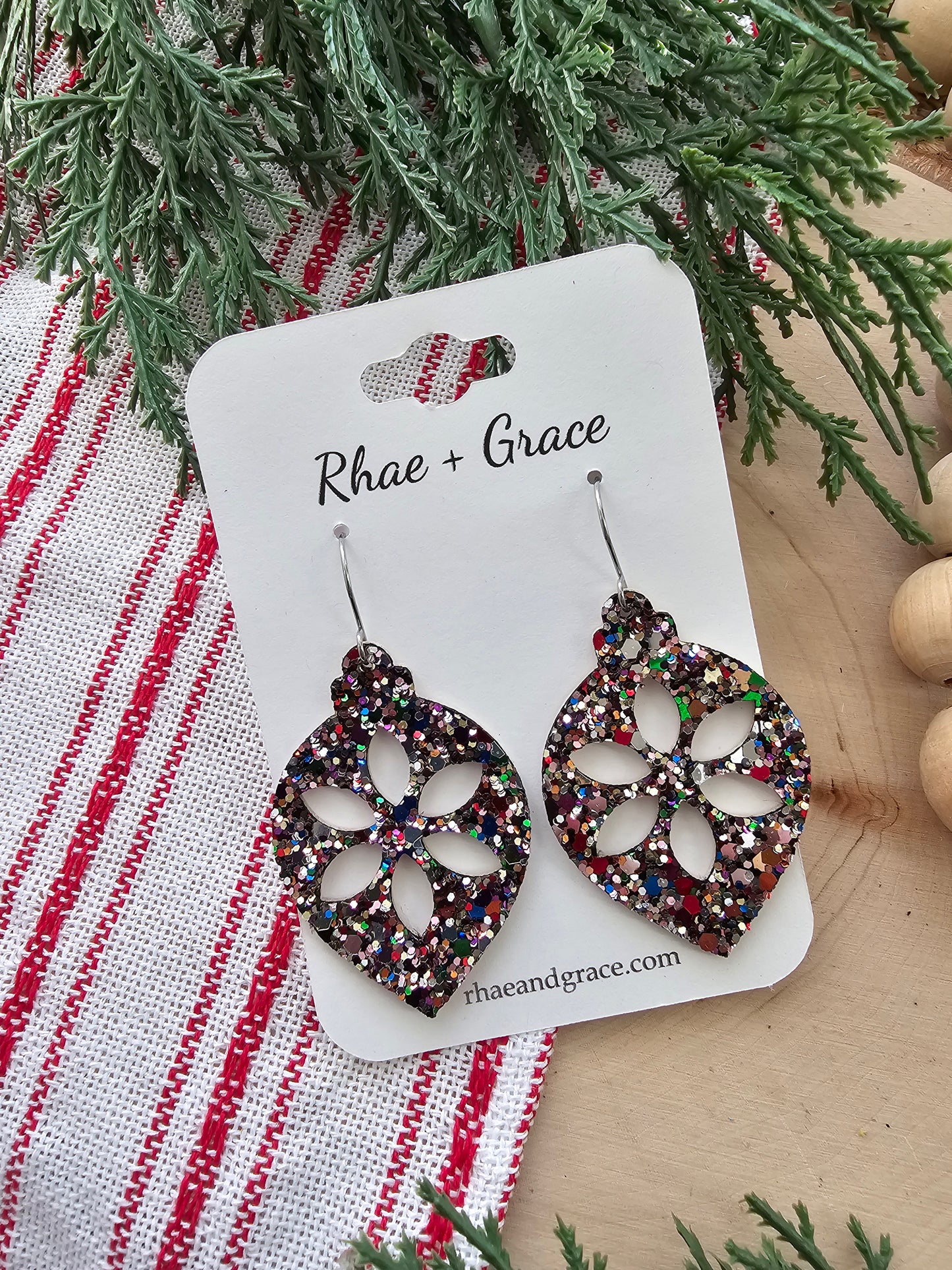 Jewel Glitter Ornament Earrings