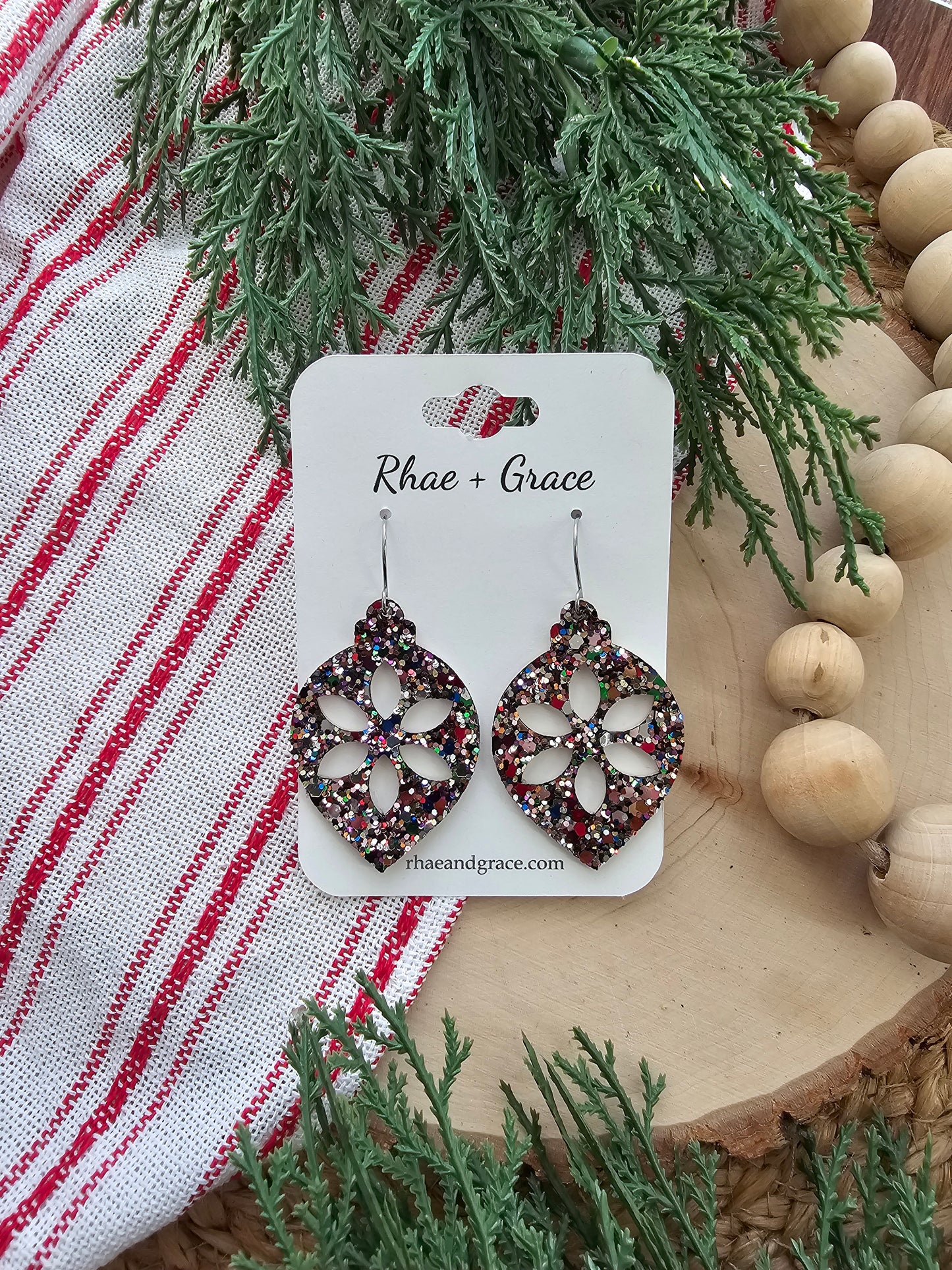 Jewel Glitter Ornament Earrings