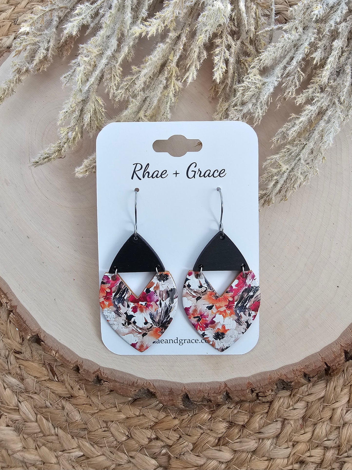 Gala Orchard Floral Swoop Earrings - Large