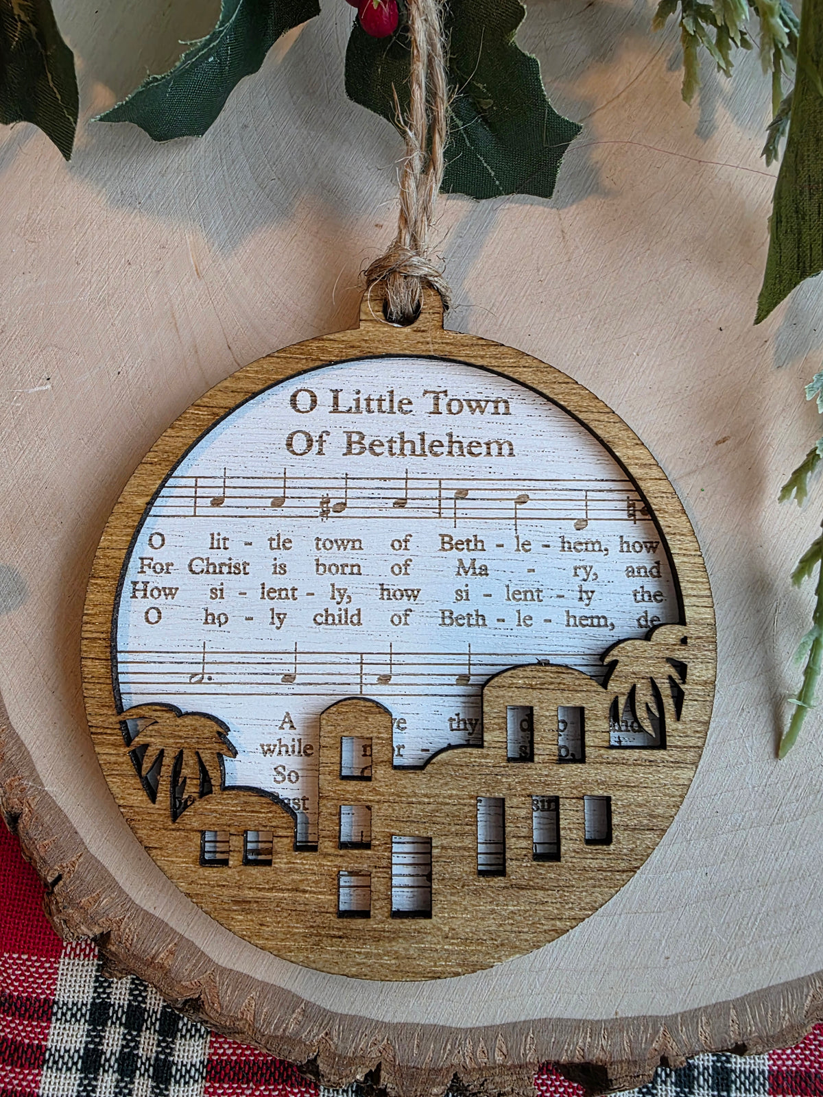Christmas Hymn Ornament - O Little Town of Bethlehem
