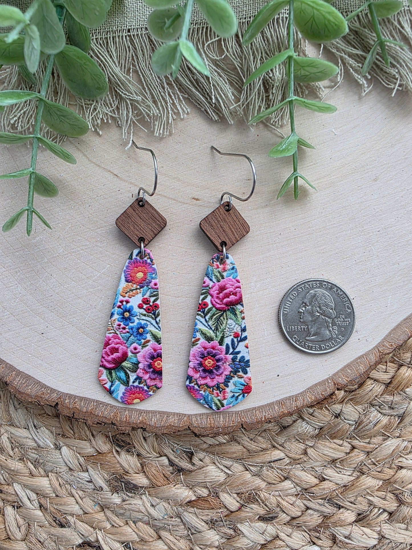 Fiesta Floral Skinny Drop Earrings