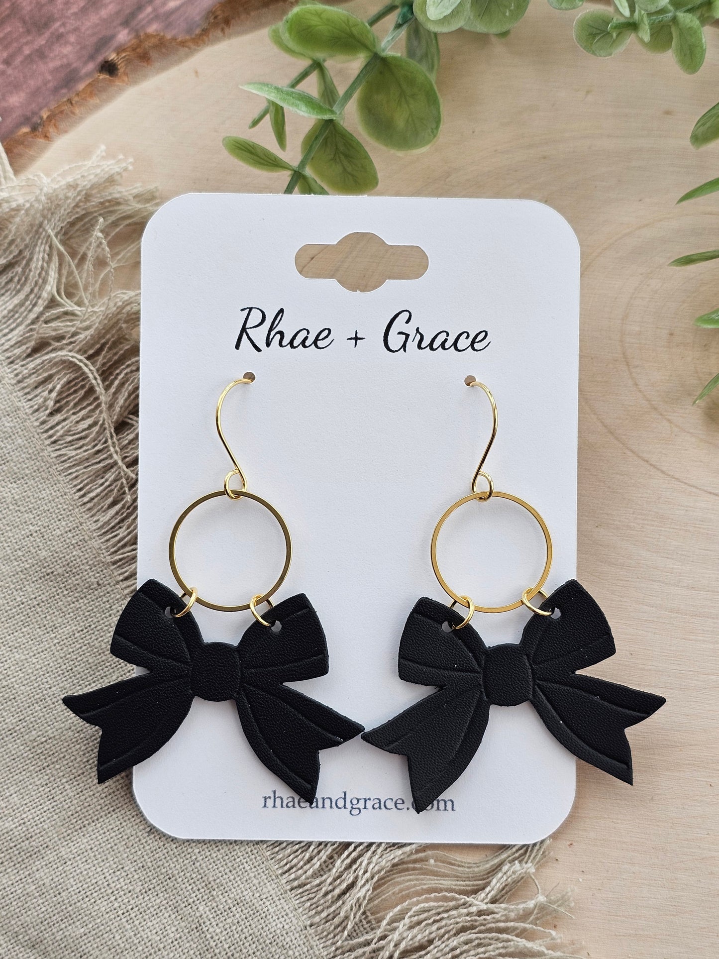 Black Bow Earrings