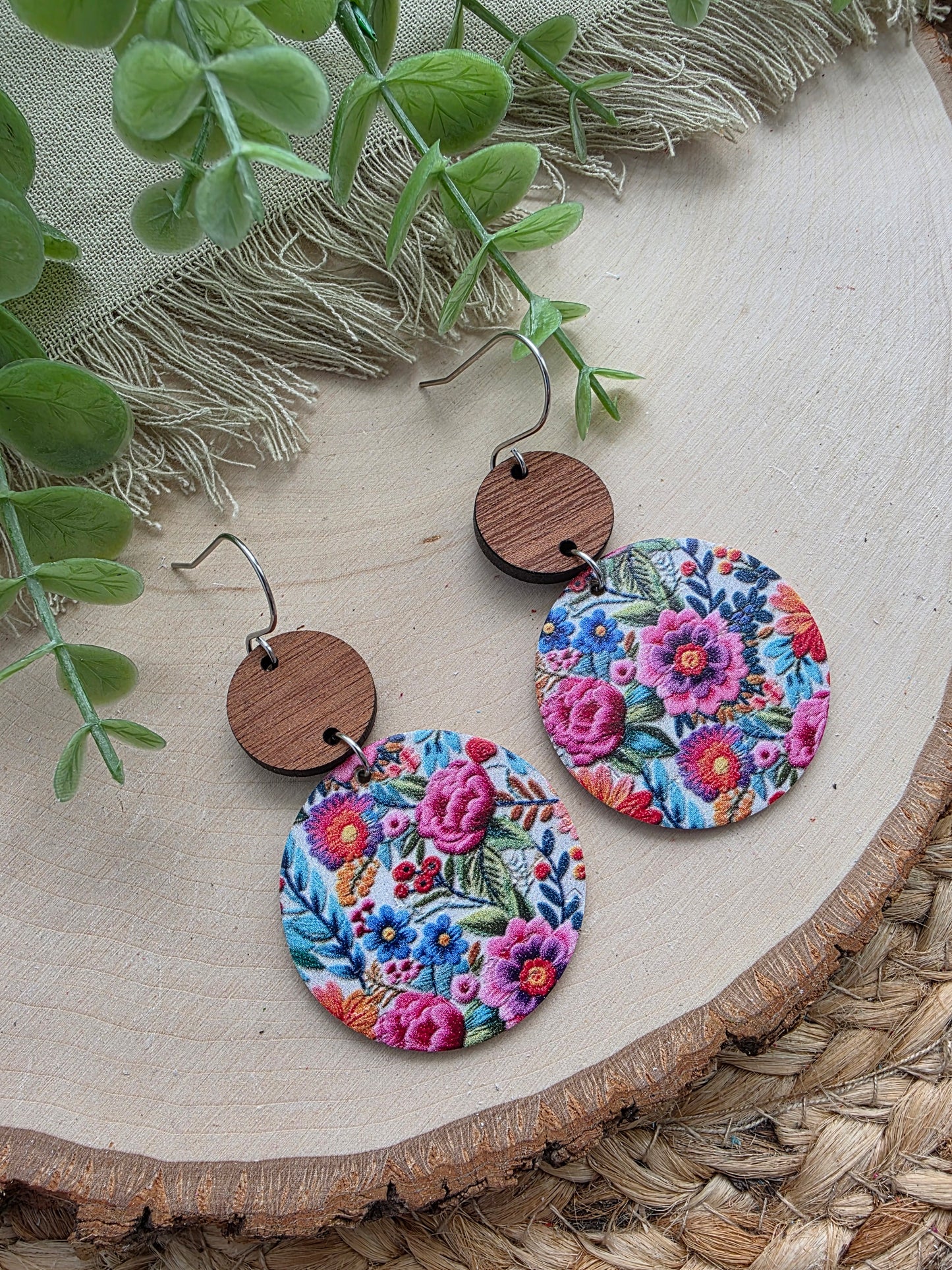 Fiesta Floral Circle Earrings