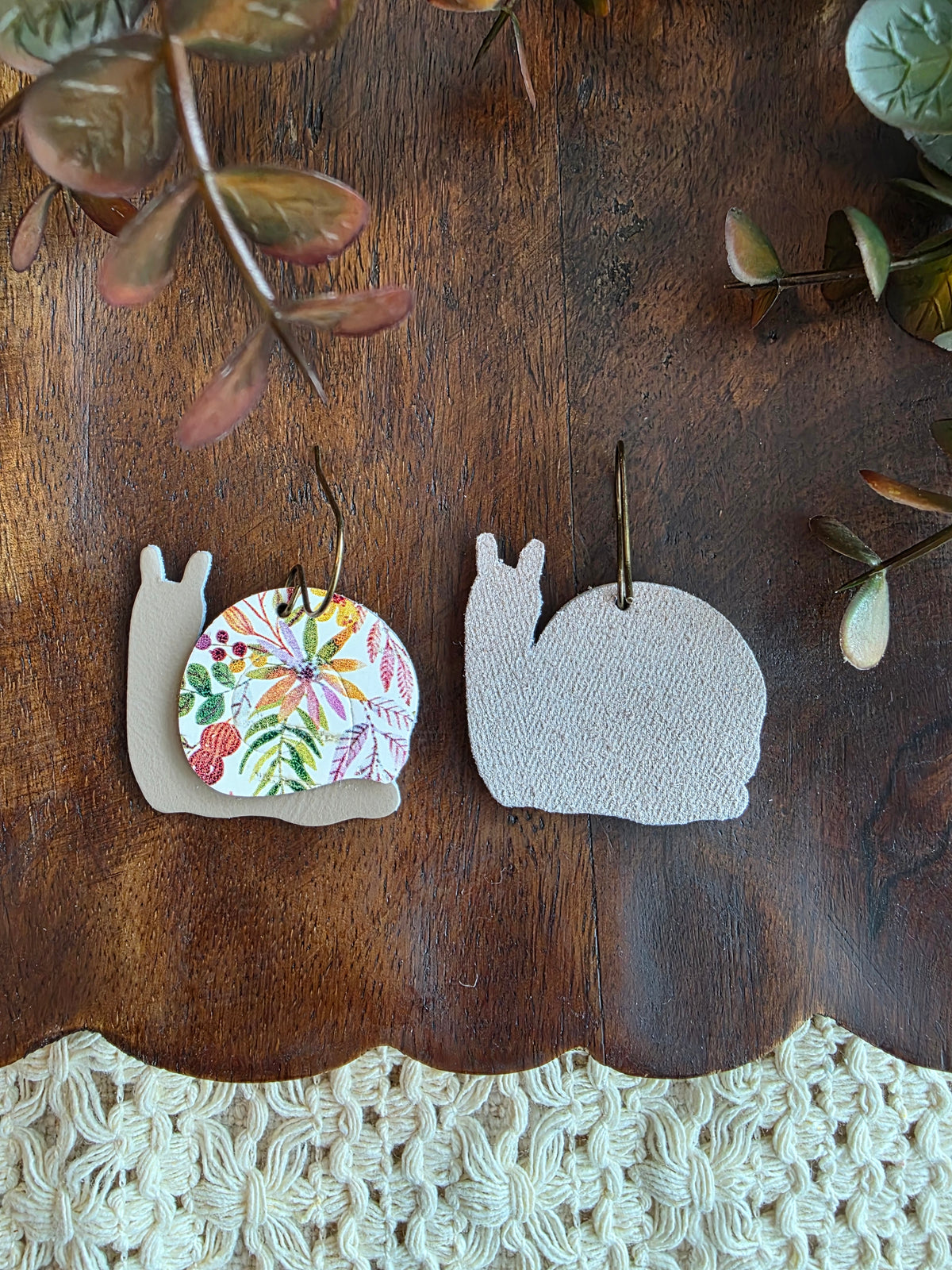 Garden Snails - Autumn Forest Earrings