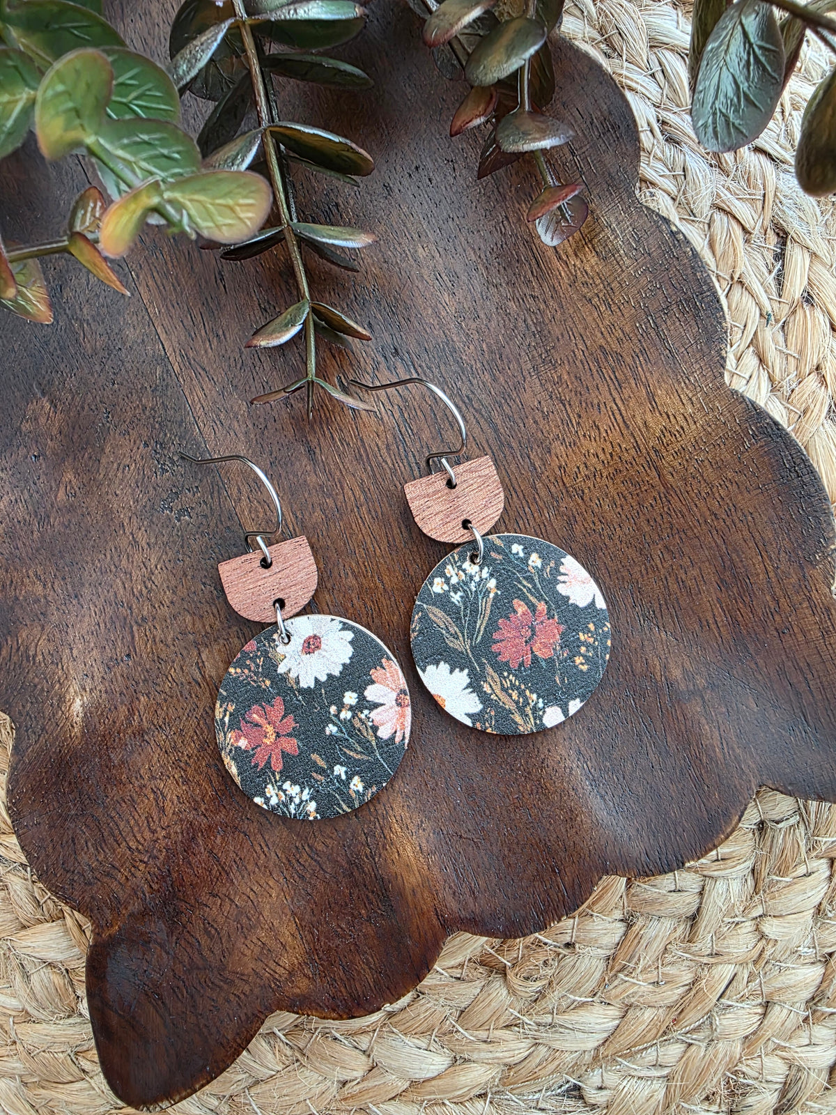 MidnighyWildflower Circle Earrings
