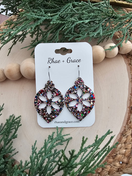 Jewel Glitter Ornament Earrings