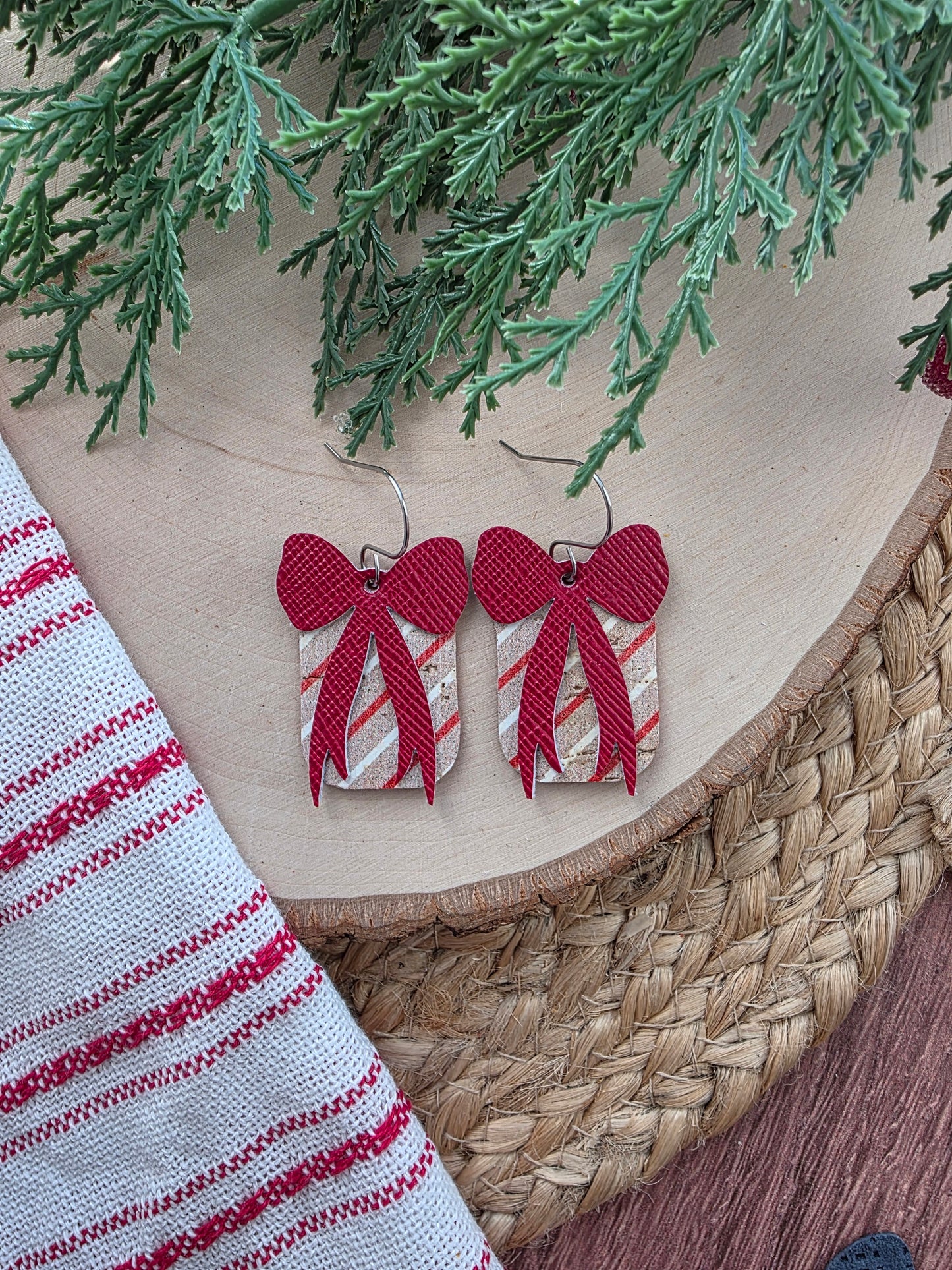 Striped Gift Box Earrings